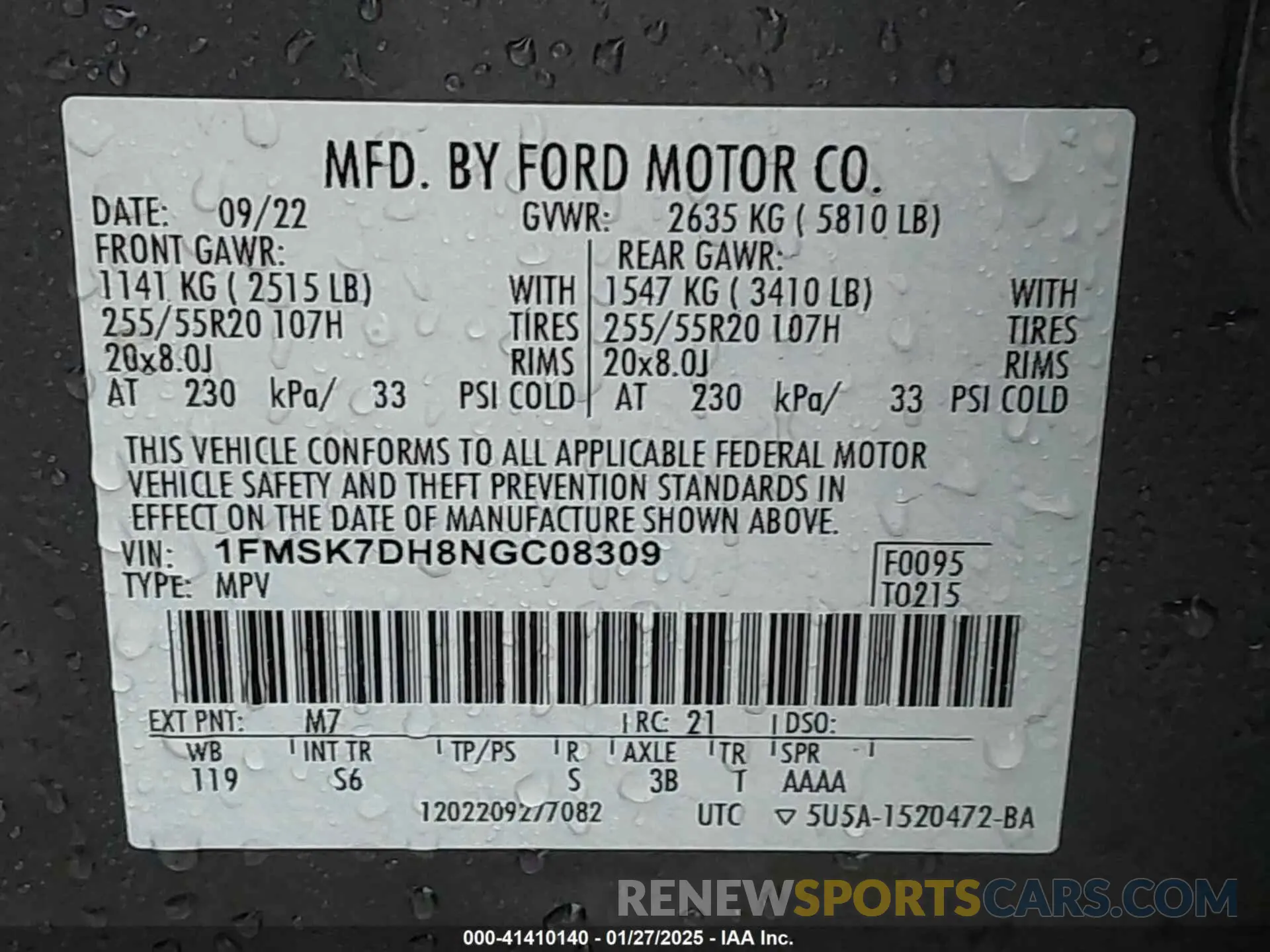 9 Photograph of a damaged car 1FMSK7DH8NGC08309 FORD EXPLORER 2022