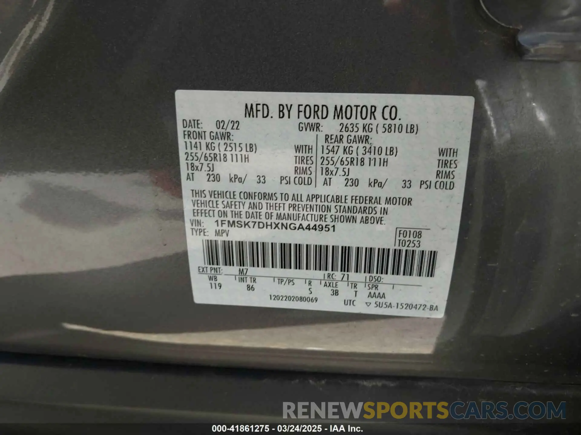 9 Photograph of a damaged car 1FMSK7DHXNGA44951 FORD EXPLORER 2022