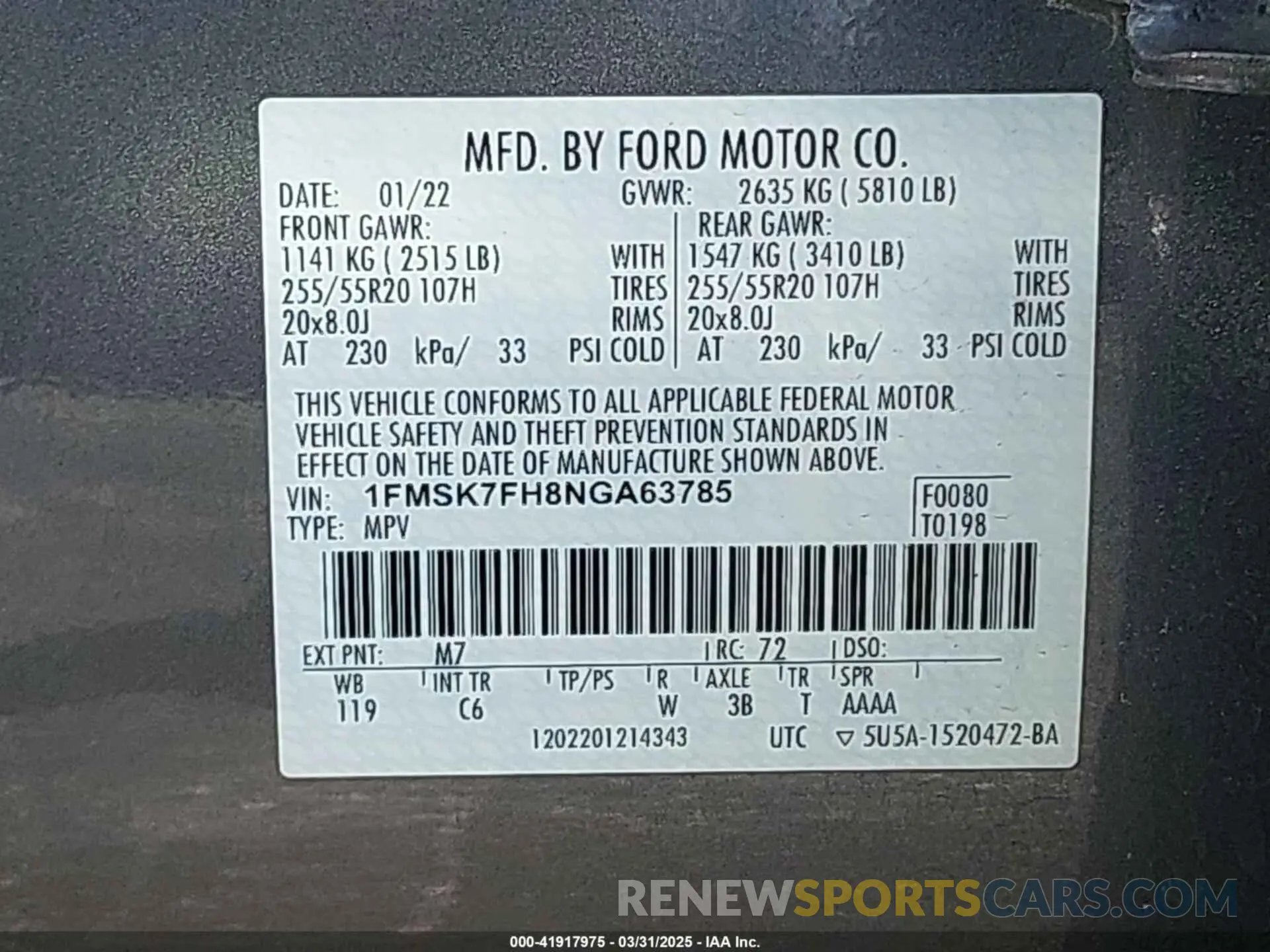 9 Photograph of a damaged car 1FMSK7FH8NGA63785 FORD EXPLORER 2022