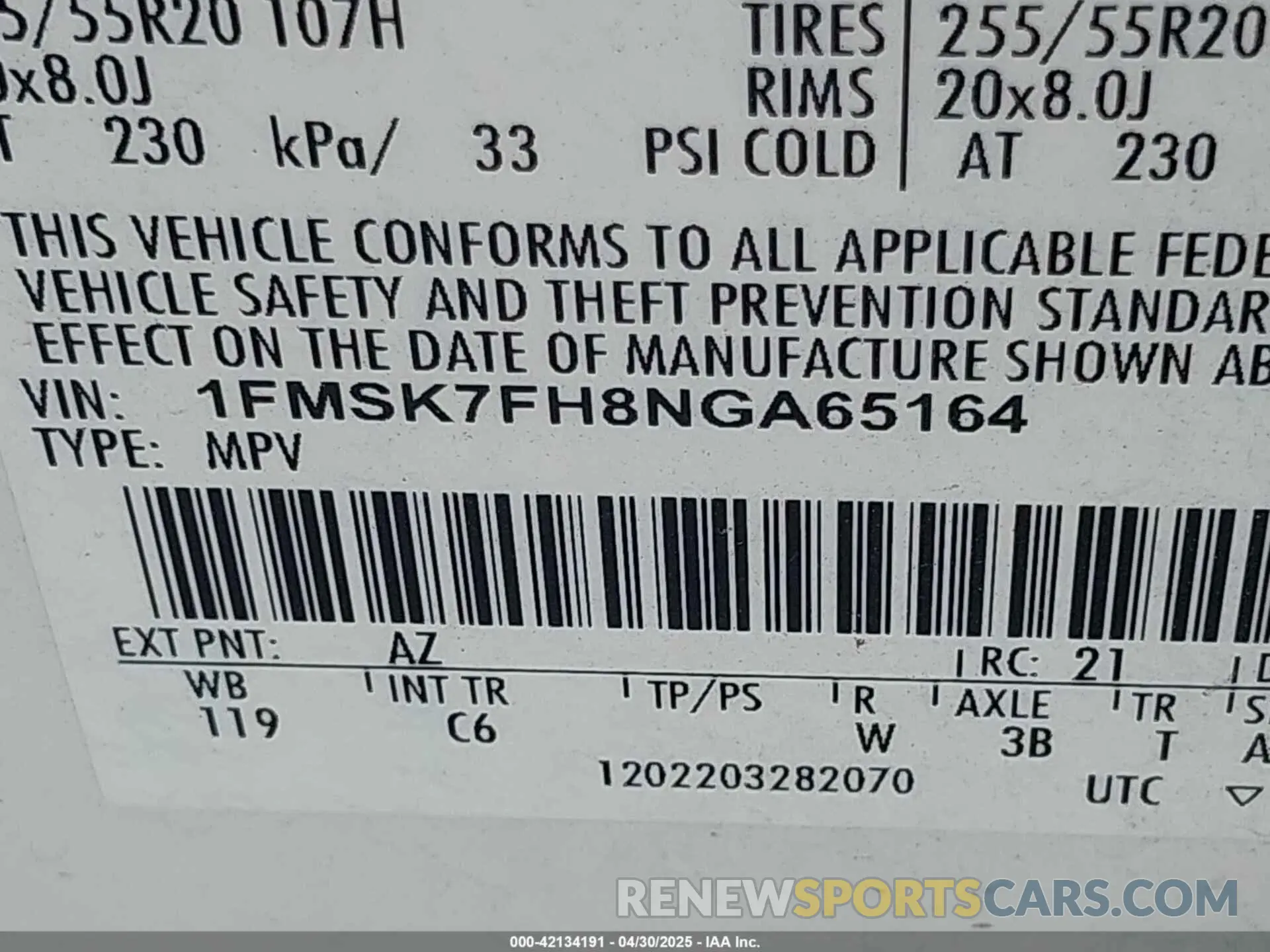 9 Photograph of a damaged car 1FMSK7FH8NGA65164 FORD EXPLORER 2022