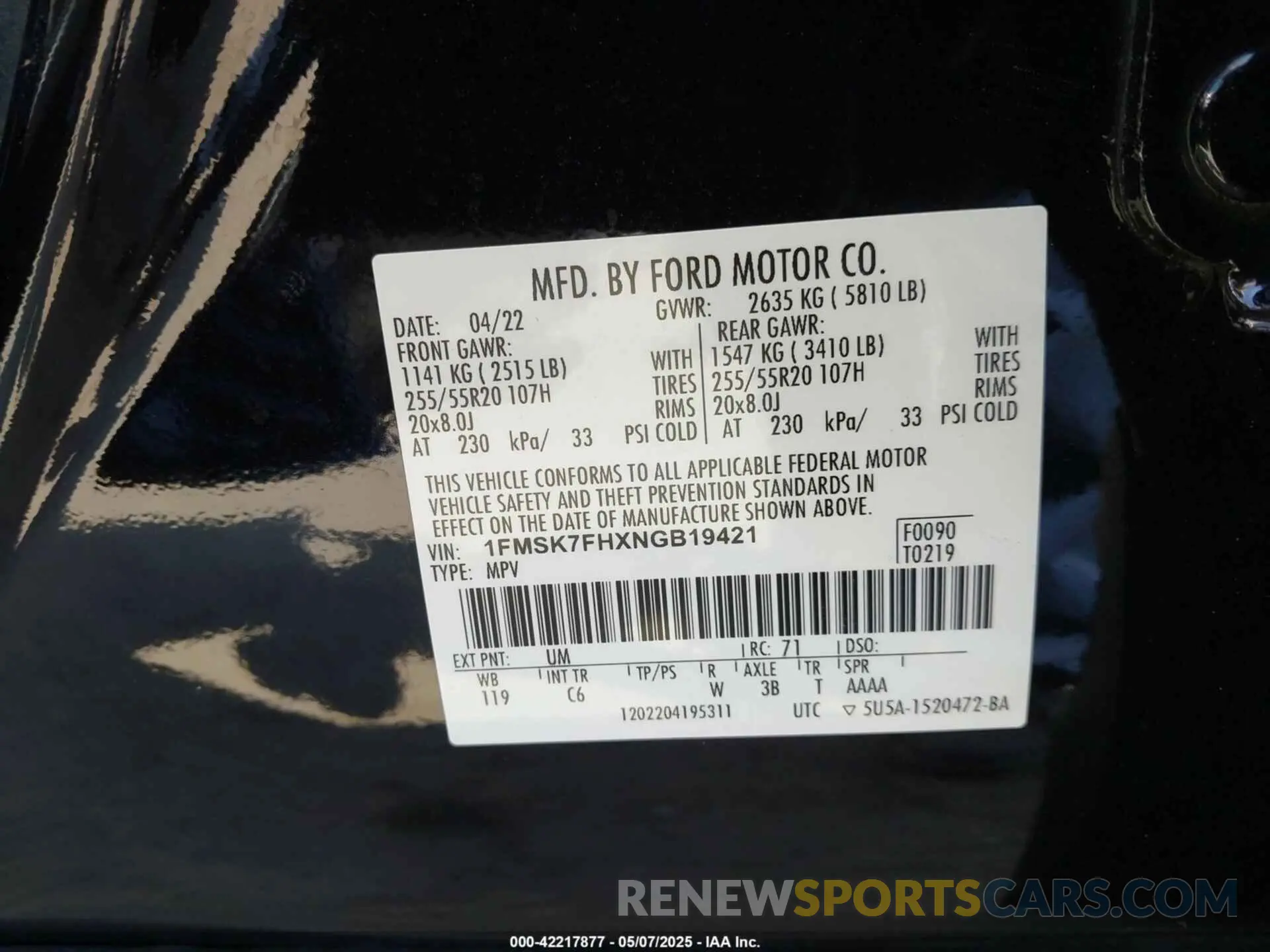9 Photograph of a damaged car 1FMSK7FHXNGB19421 FORD EXPLORER 2022
