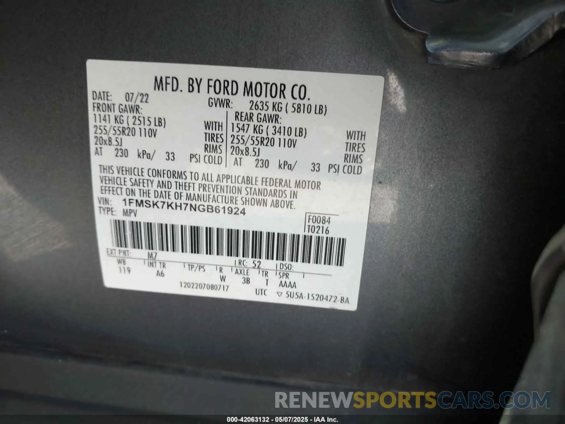 9 Photograph of a damaged car 1FMSK7KH7NGB61924 FORD EXPLORER 2022