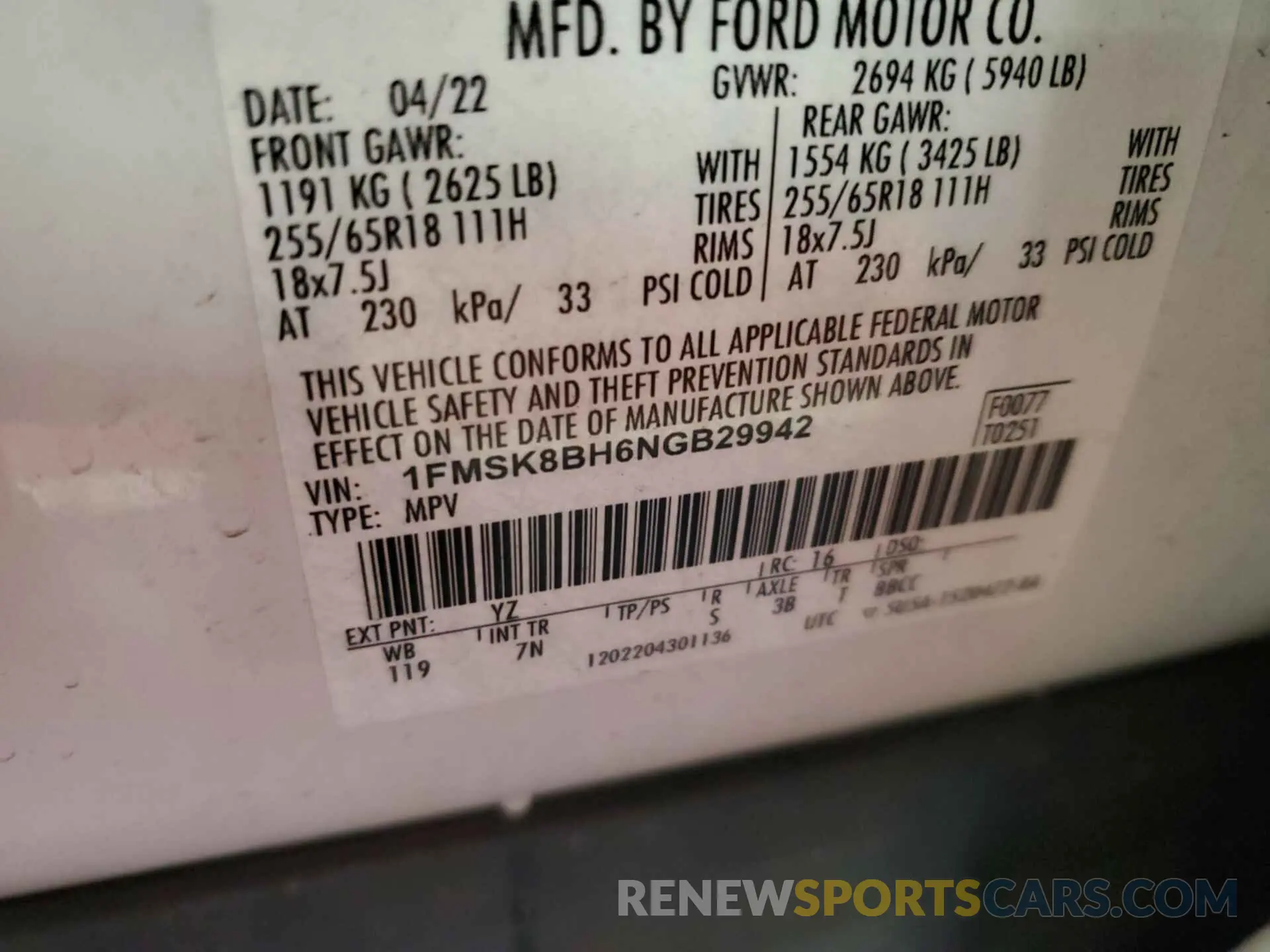 26 Photograph of a damaged car 1FMSK8BH6NGB29942 FORD EXPLORER 2022