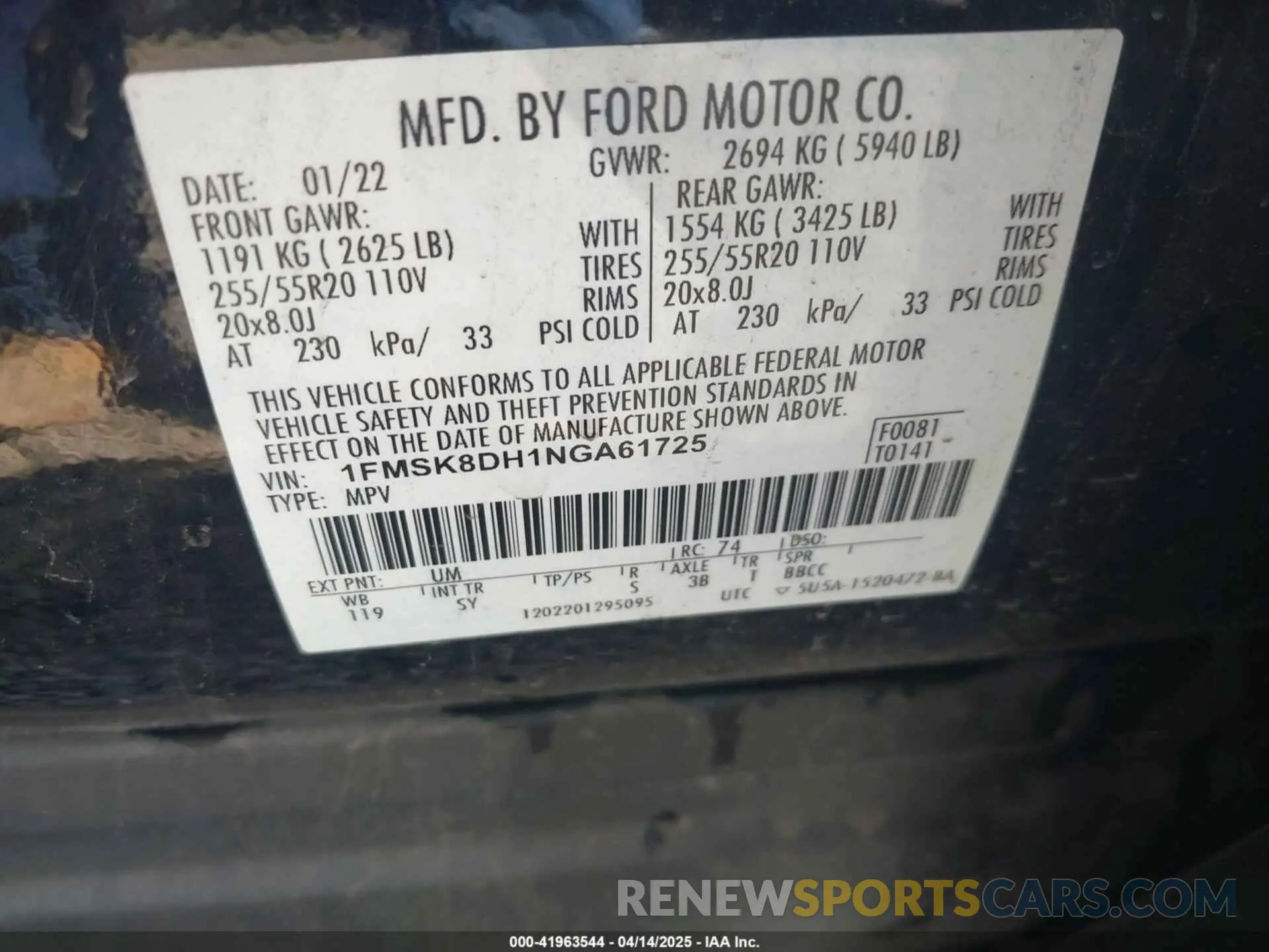 9 Photograph of a damaged car 1FMSK8DH1NGA61725 FORD EXPLORER 2022