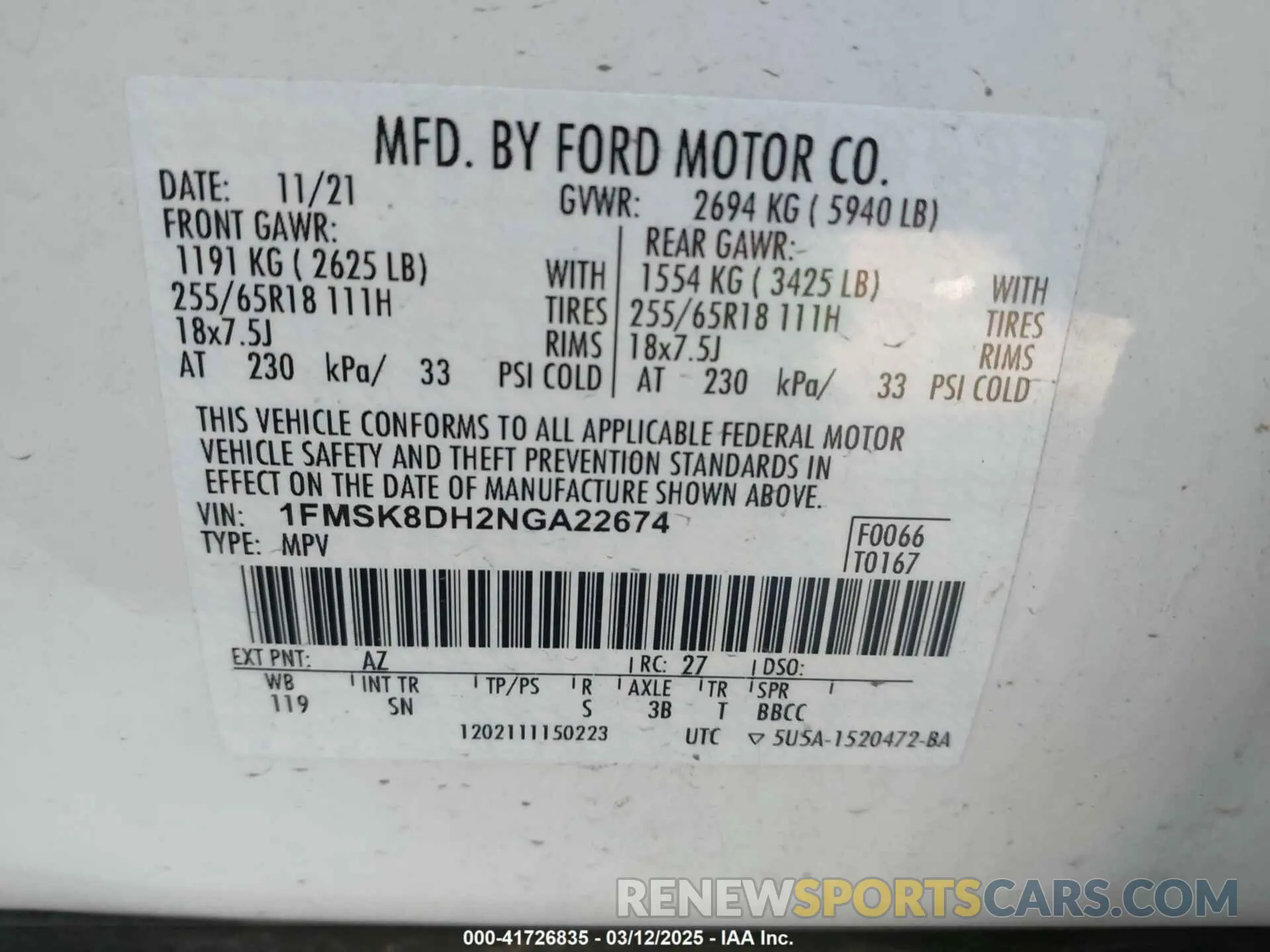 9 Photograph of a damaged car 1FMSK8DH2NGA22674 FORD EXPLORER 2022