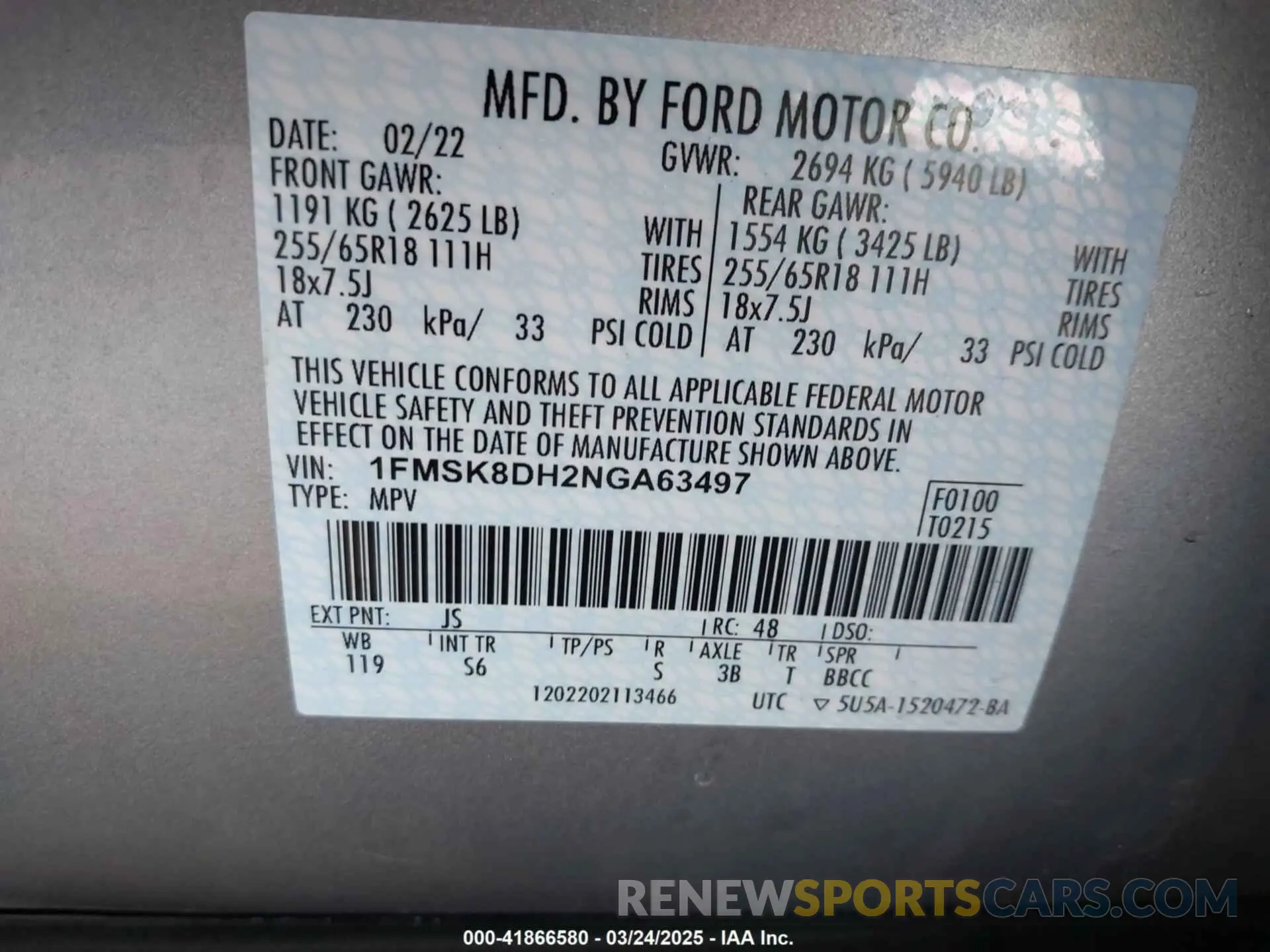 9 Photograph of a damaged car 1FMSK8DH2NGA63497 FORD EXPLORER 2022