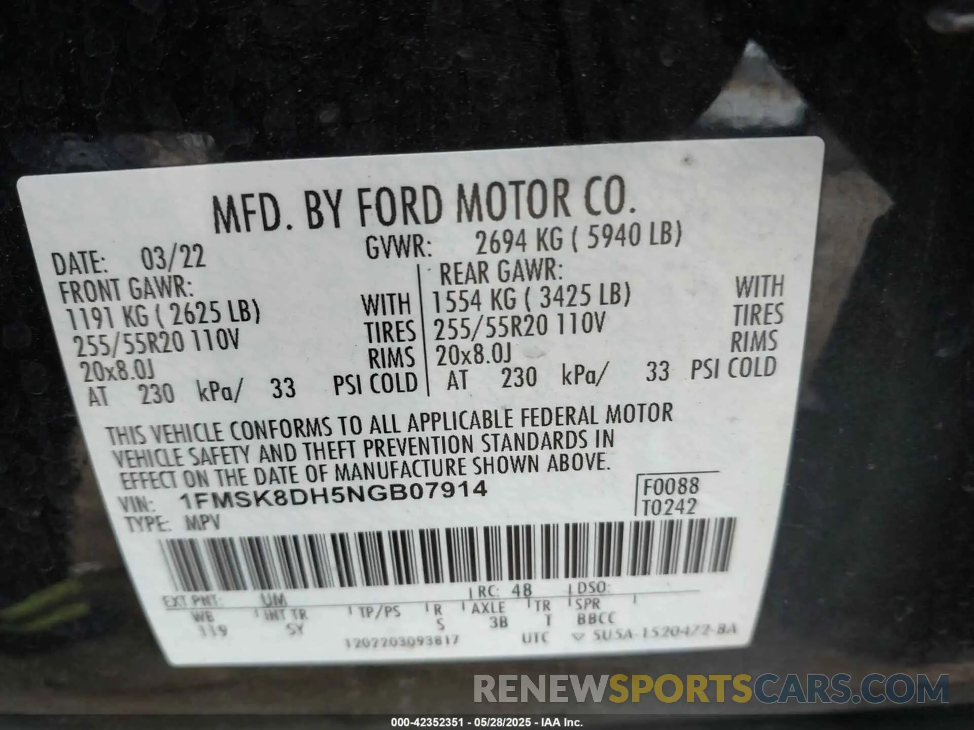 9 Photograph of a damaged car 1FMSK8DH5NGB07914 FORD EXPLORER 2022