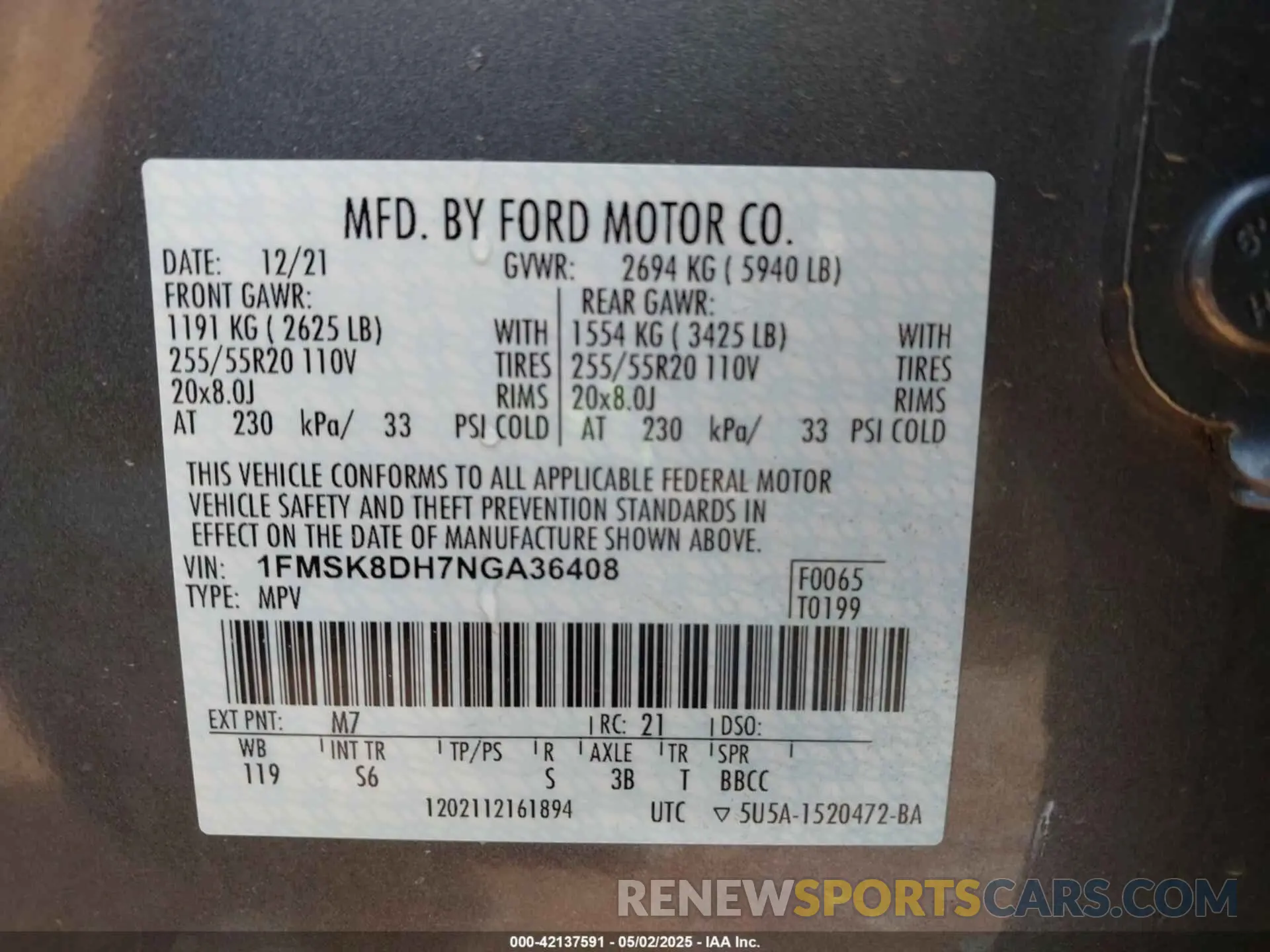 9 Photograph of a damaged car 1FMSK8DH7NGA36408 FORD EXPLORER 2022