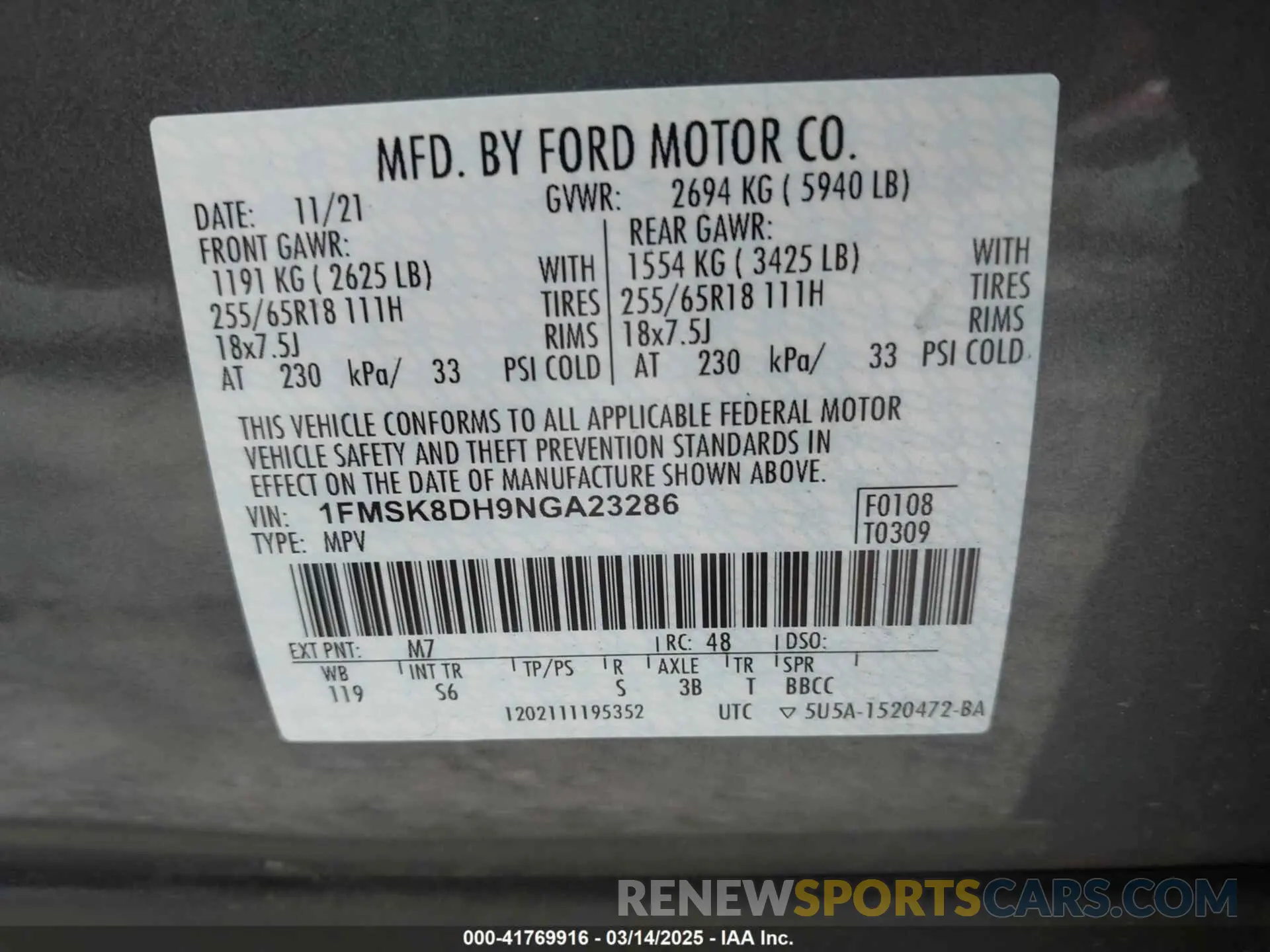 9 Photograph of a damaged car 1FMSK8DH9NGA23286 FORD EXPLORER 2022