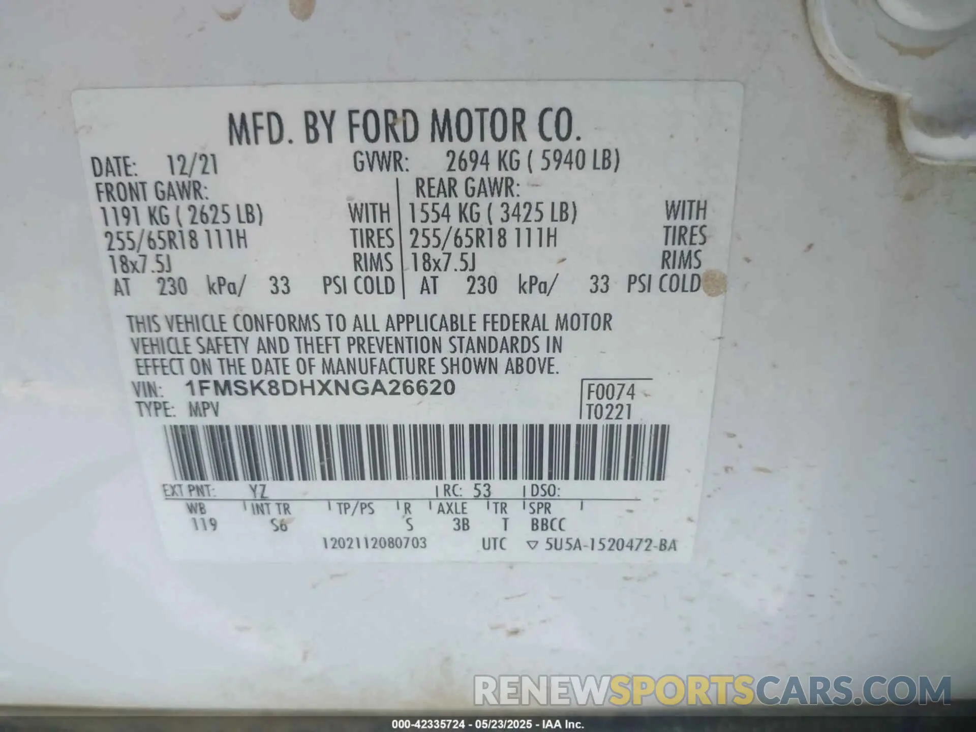 9 Photograph of a damaged car 1FMSK8DHXNGA26620 FORD EXPLORER 2022