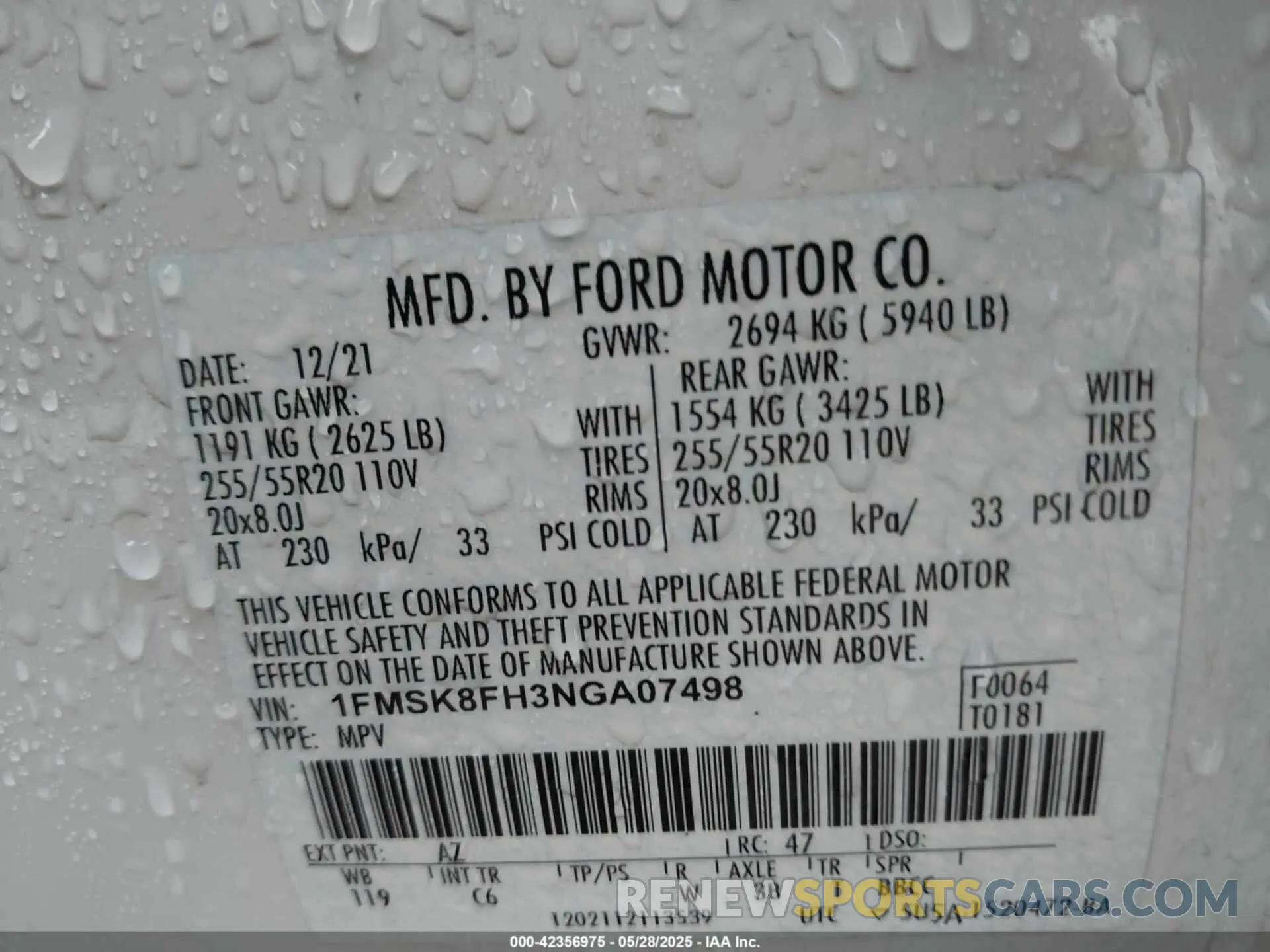 9 Photograph of a damaged car 1FMSK8FH3NGA07498 FORD EXPLORER 2022