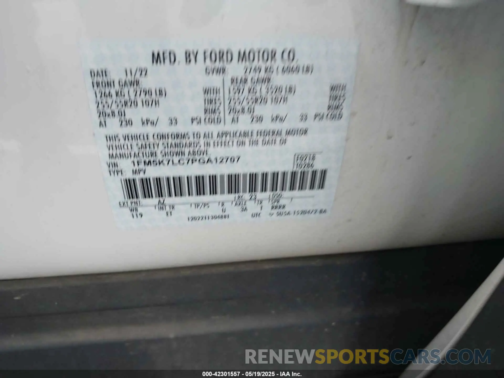 9 Photograph of a damaged car 1FM5K7LC7PGA12707 FORD EXPLORER 2023