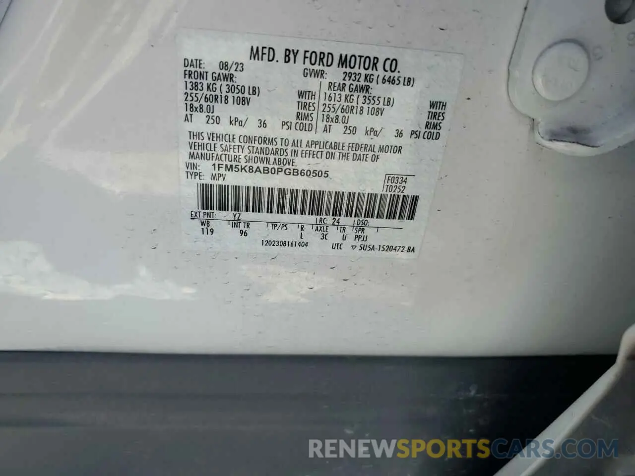 14 Photograph of a damaged car 1FM5K8AB0PGB60505 FORD EXPLORER 2023