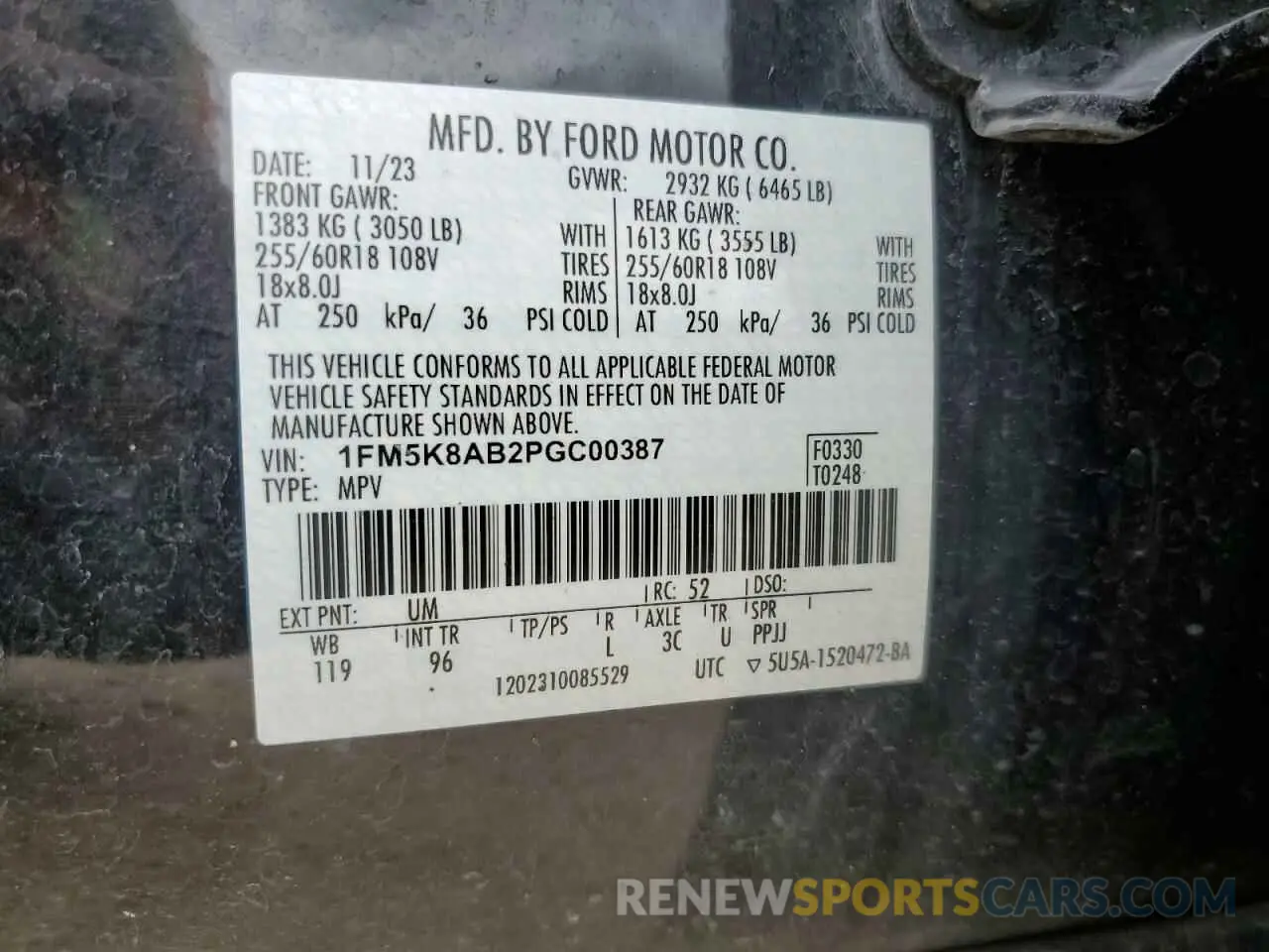 14 Photograph of a damaged car 1FM5K8AB2PGC00387 FORD EXPLORER 2023