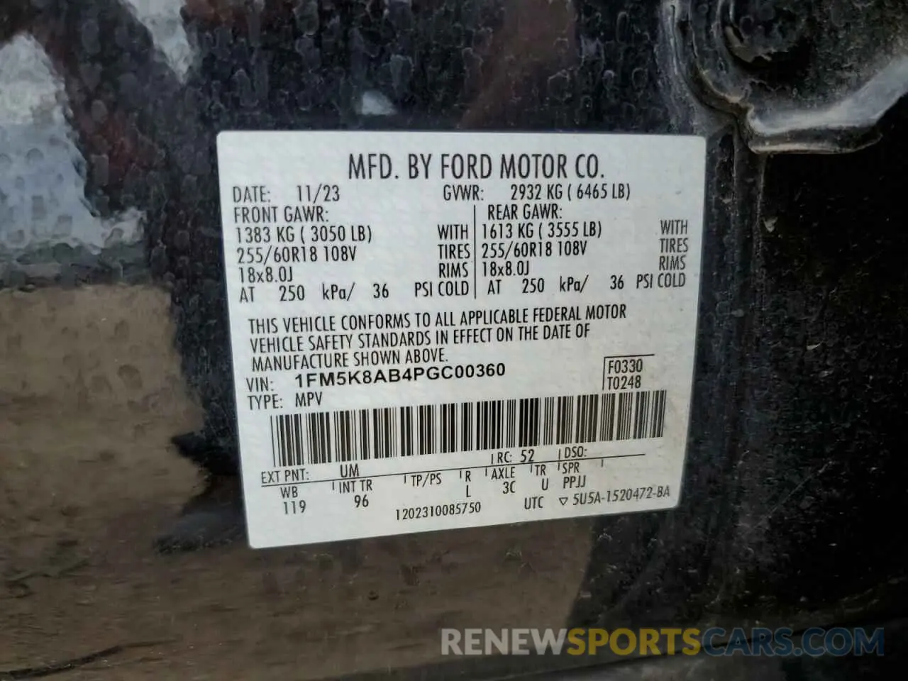 14 Photograph of a damaged car 1FM5K8AB4PGC00360 FORD EXPLORER 2023