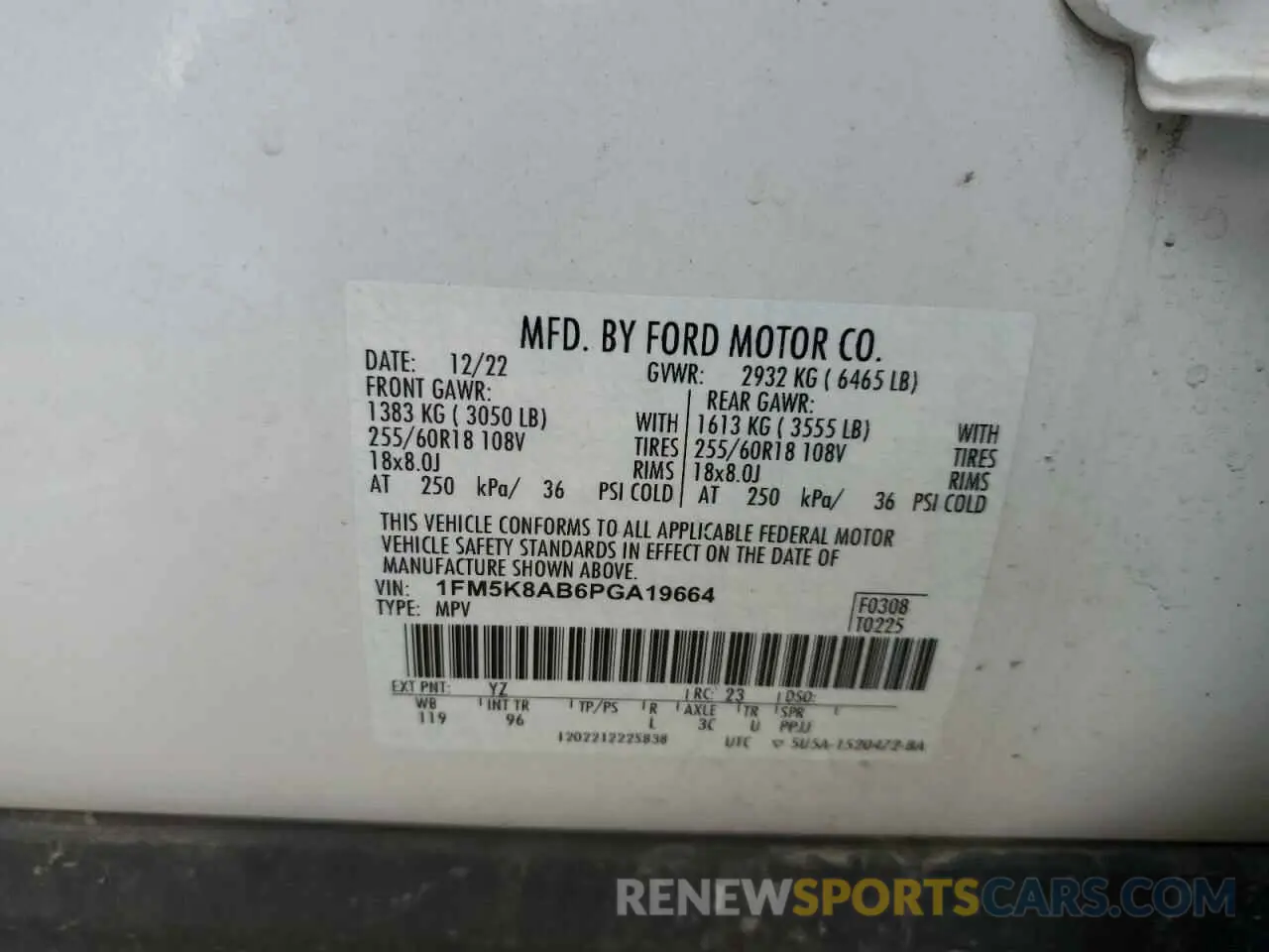 13 Photograph of a damaged car 1FM5K8AB6PGA19664 FORD EXPLORER 2023