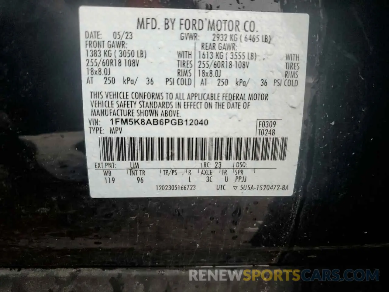 13 Photograph of a damaged car 1FM5K8AB6PGB12040 FORD EXPLORER 2023