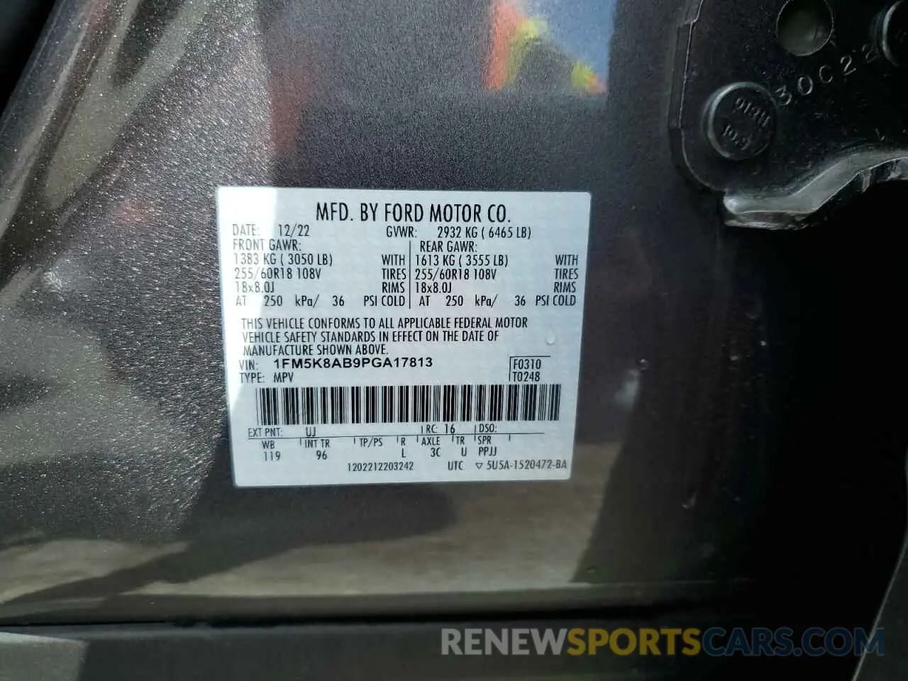 13 Photograph of a damaged car 1FM5K8AB9PGA17813 FORD EXPLORER 2023