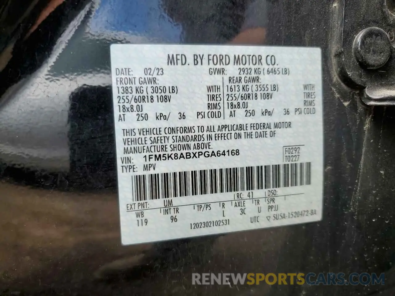 12 Photograph of a damaged car 1FM5K8ABXPGA64168 FORD EXPLORER 2023