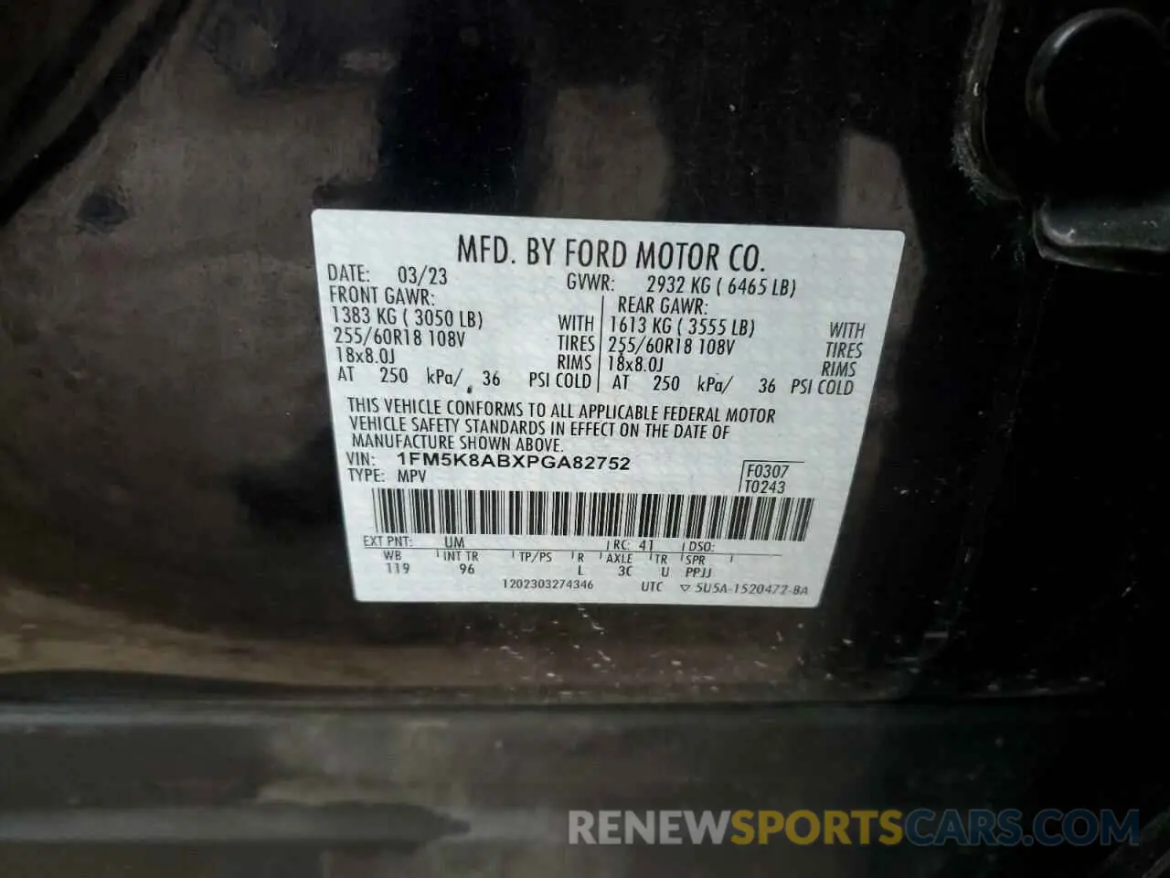 13 Photograph of a damaged car 1FM5K8ABXPGA82752 FORD EXPLORER 2023