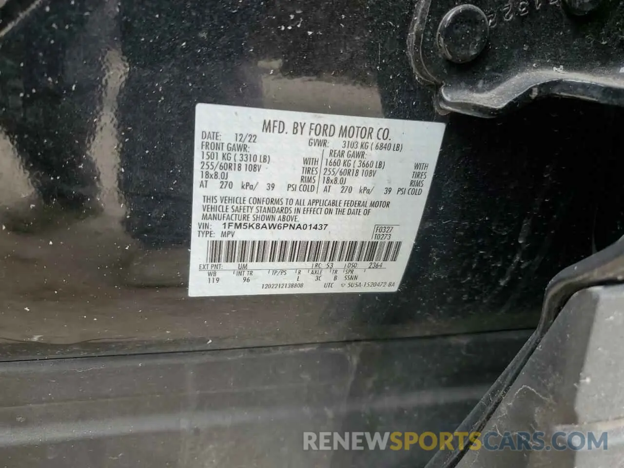 13 Photograph of a damaged car 1FM5K8AW6PNA01437 FORD EXPLORER 2023