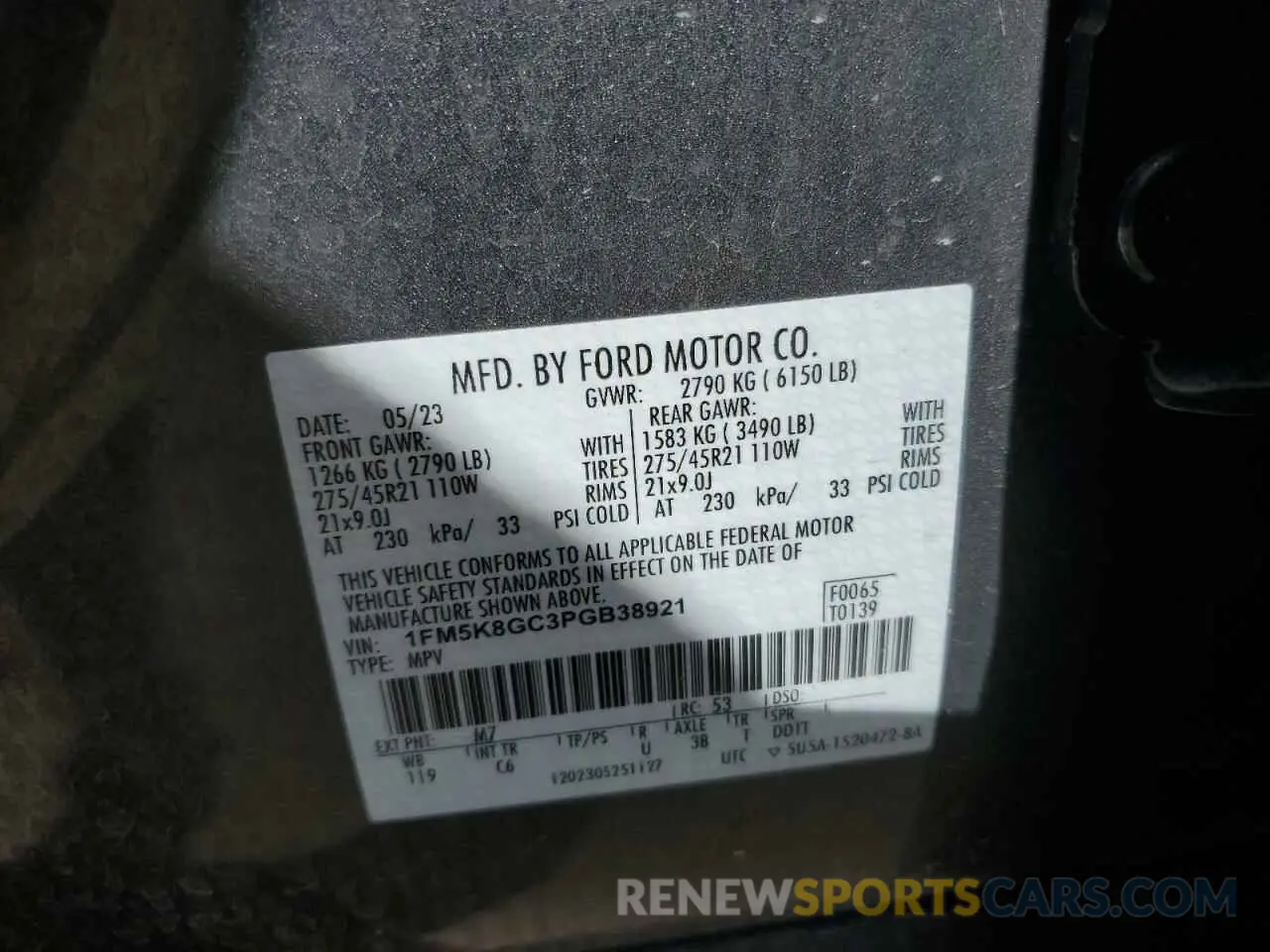 13 Photograph of a damaged car 1FM5K8GC3PGB38921 FORD EXPLORER 2023