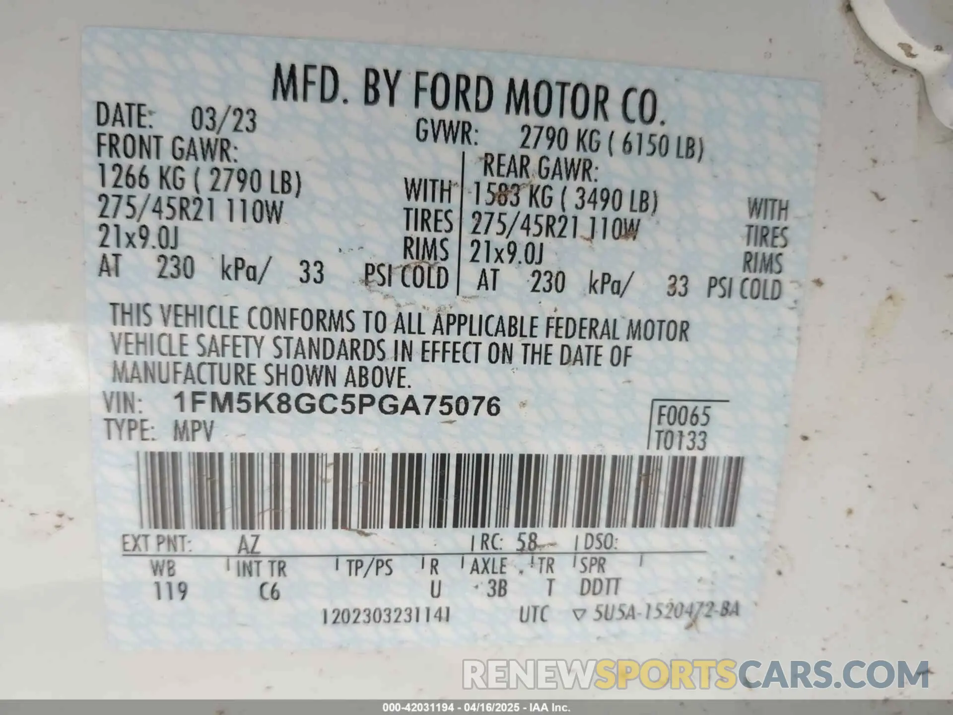 9 Photograph of a damaged car 1FM5K8GC5PGA75076 FORD EXPLORER 2023