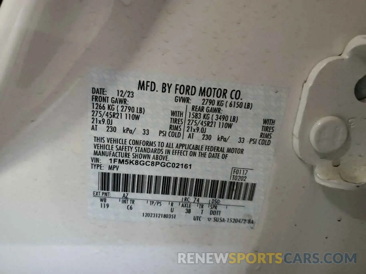 14 Photograph of a damaged car 1FM5K8GC8PGC02161 FORD EXPLORER 2023