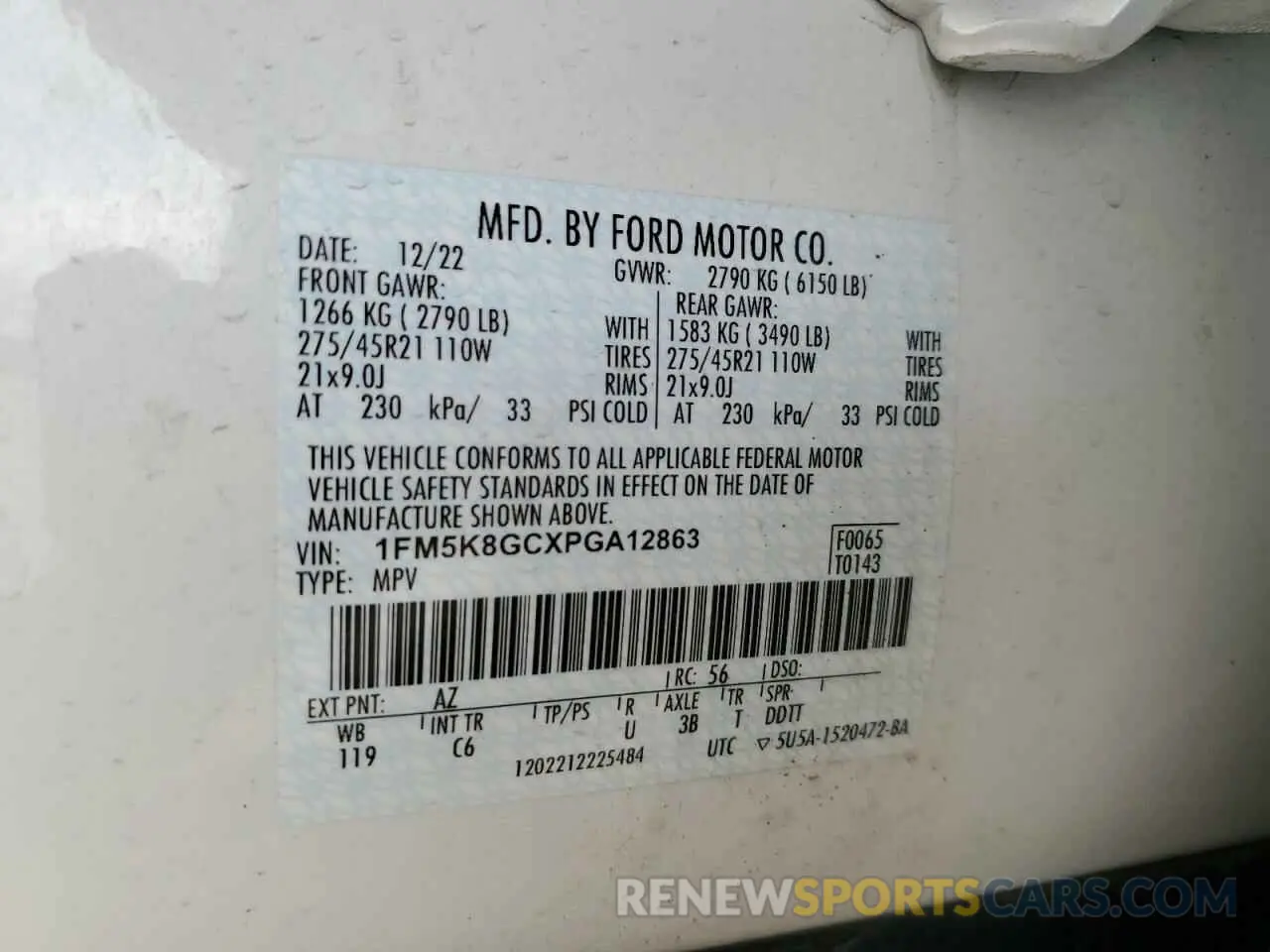 14 Photograph of a damaged car 1FM5K8GCXPGA12863 FORD EXPLORER 2023