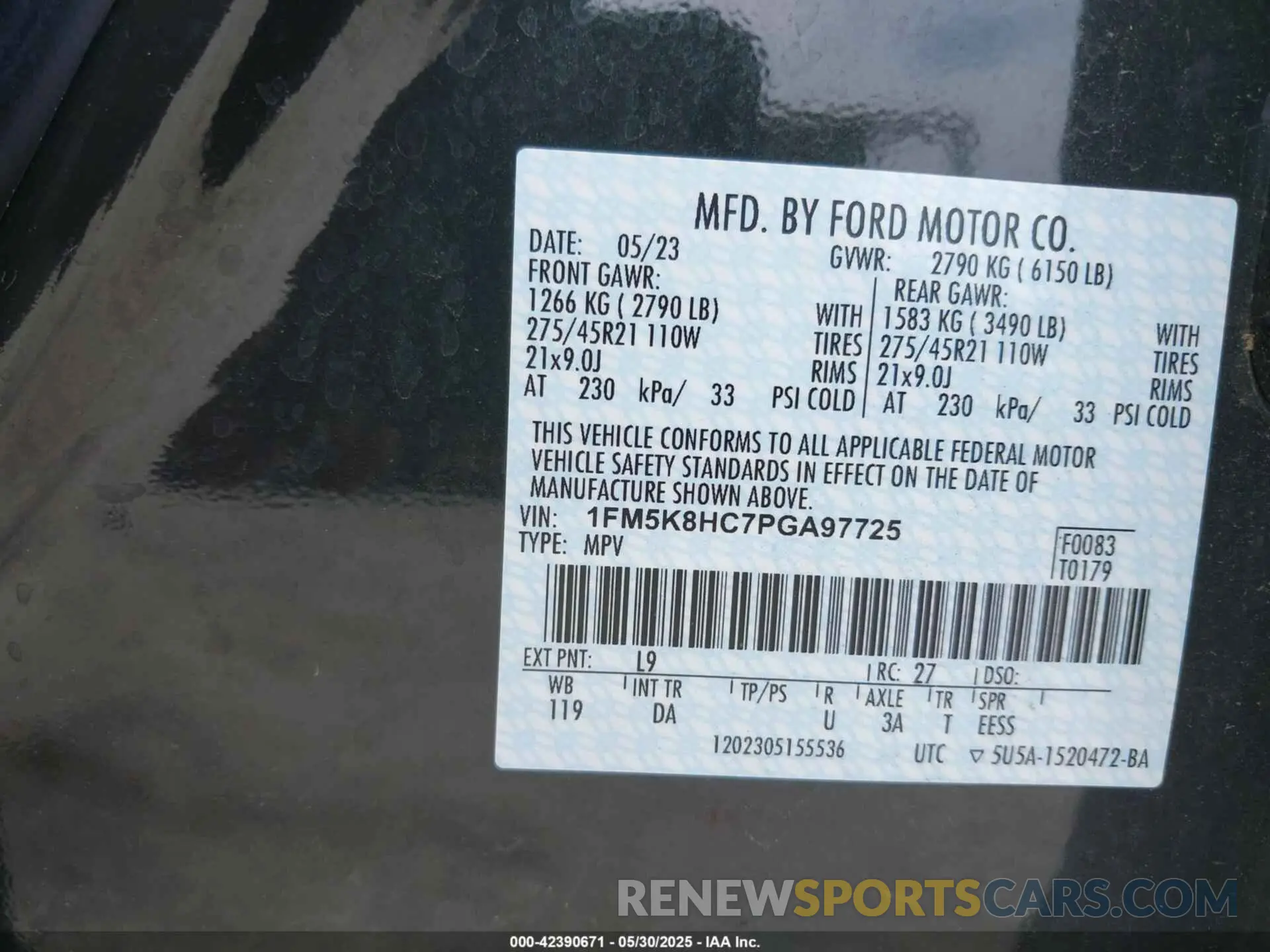 9 Photograph of a damaged car 1FM5K8HC7PGA97725 FORD EXPLORER 2023