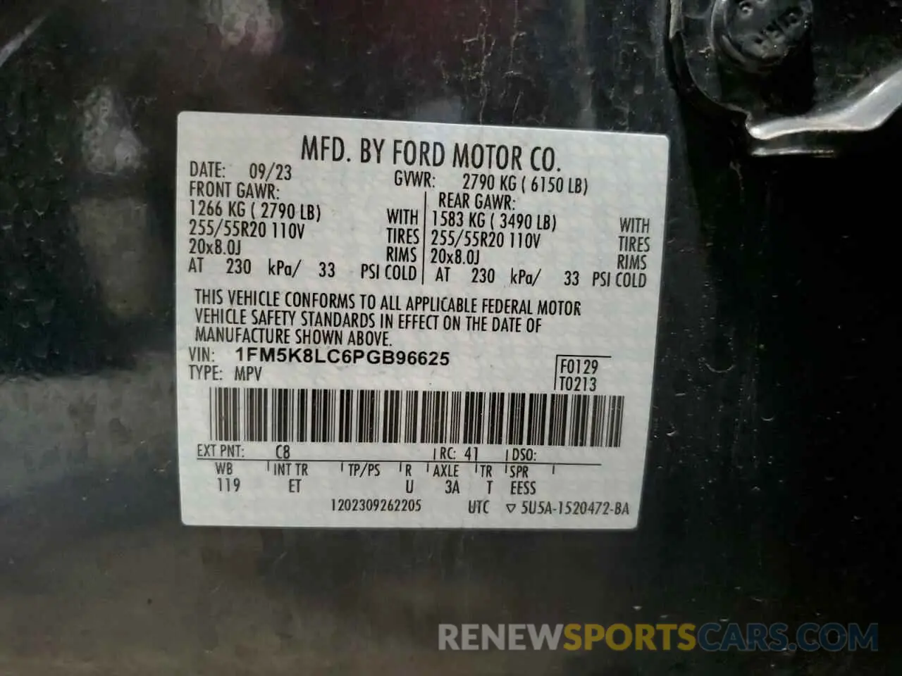 13 Photograph of a damaged car 1FM5K8LC6PGB96625 FORD EXPLORER 2023