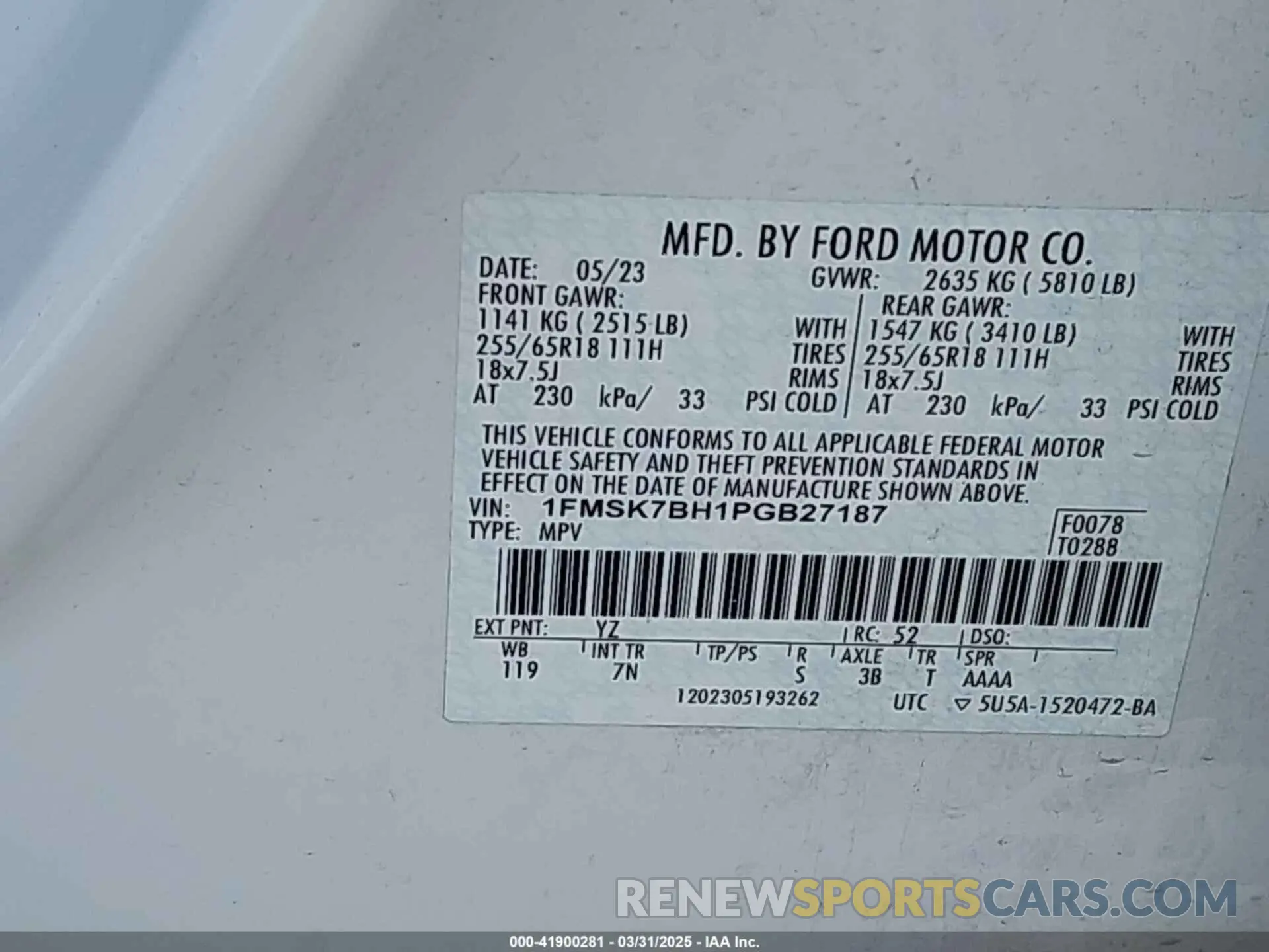 9 Photograph of a damaged car 1FMSK7BH1PGB27187 FORD EXPLORER 2023