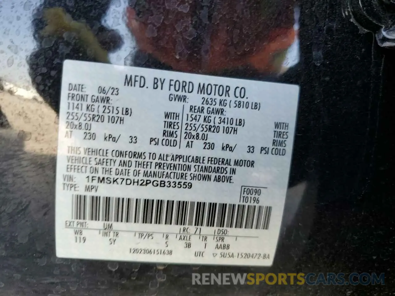 13 Photograph of a damaged car 1FMSK7DH2PGB33559 FORD EXPLORER 2023