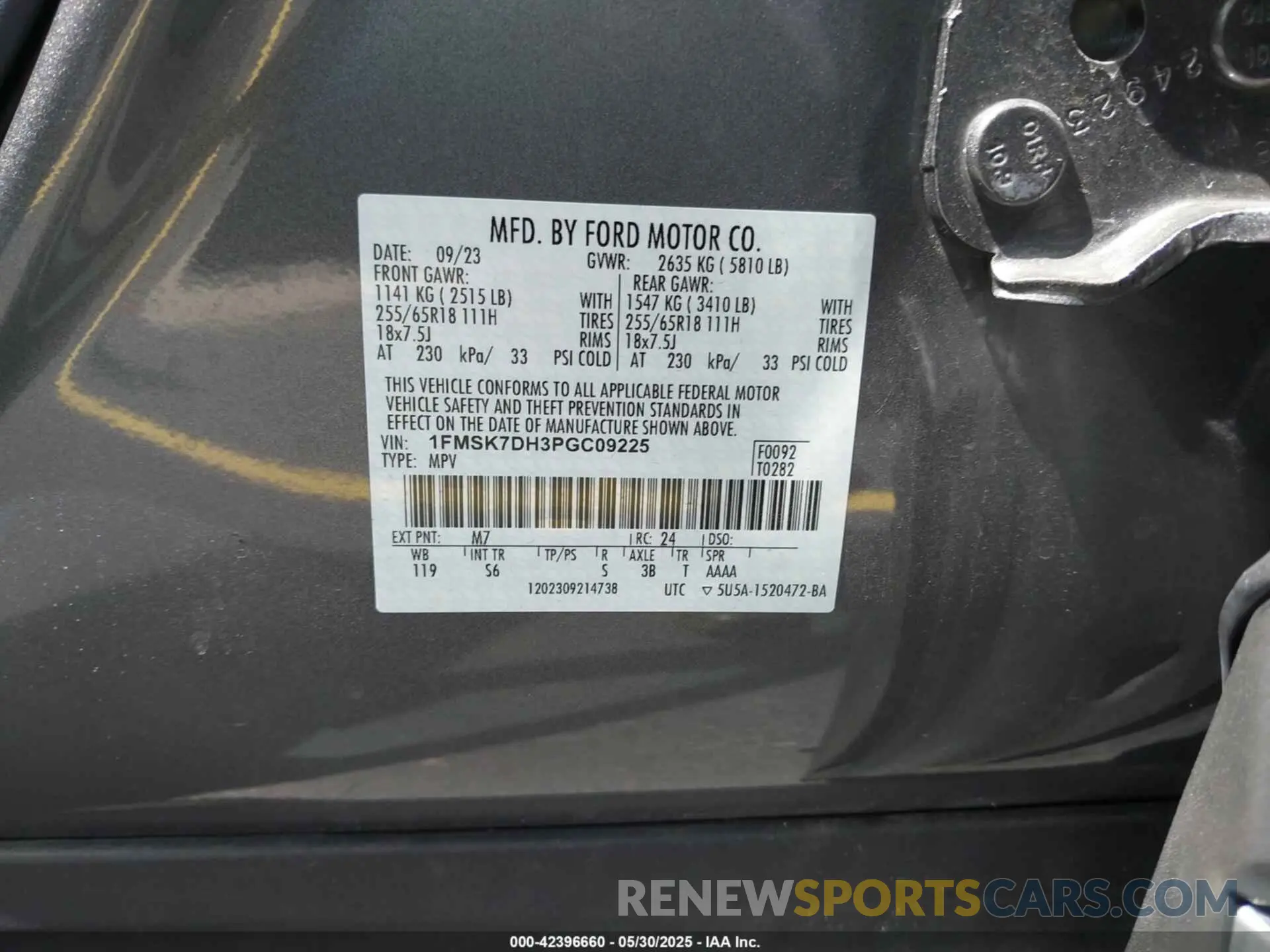 9 Photograph of a damaged car 1FMSK7DH3PGC09225 FORD EXPLORER 2023