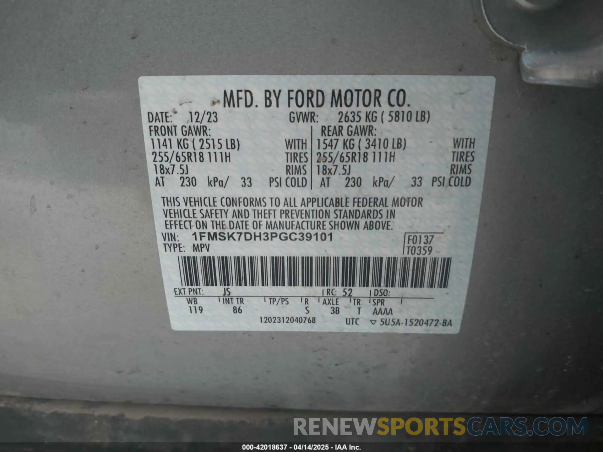 9 Photograph of a damaged car 1FMSK7DH3PGC39101 FORD EXPLORER 2023