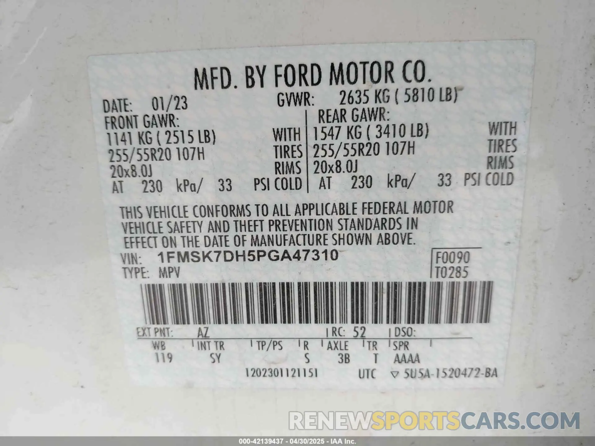 9 Photograph of a damaged car 1FMSK7DH5PGA47310 FORD EXPLORER 2023