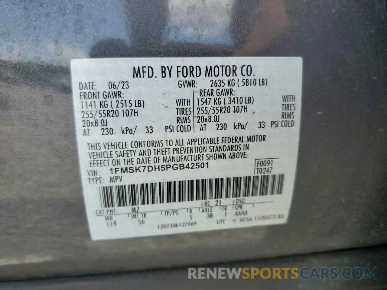 13 Photograph of a damaged car 1FMSK7DH5PGB42501 FORD EXPLORER 2023