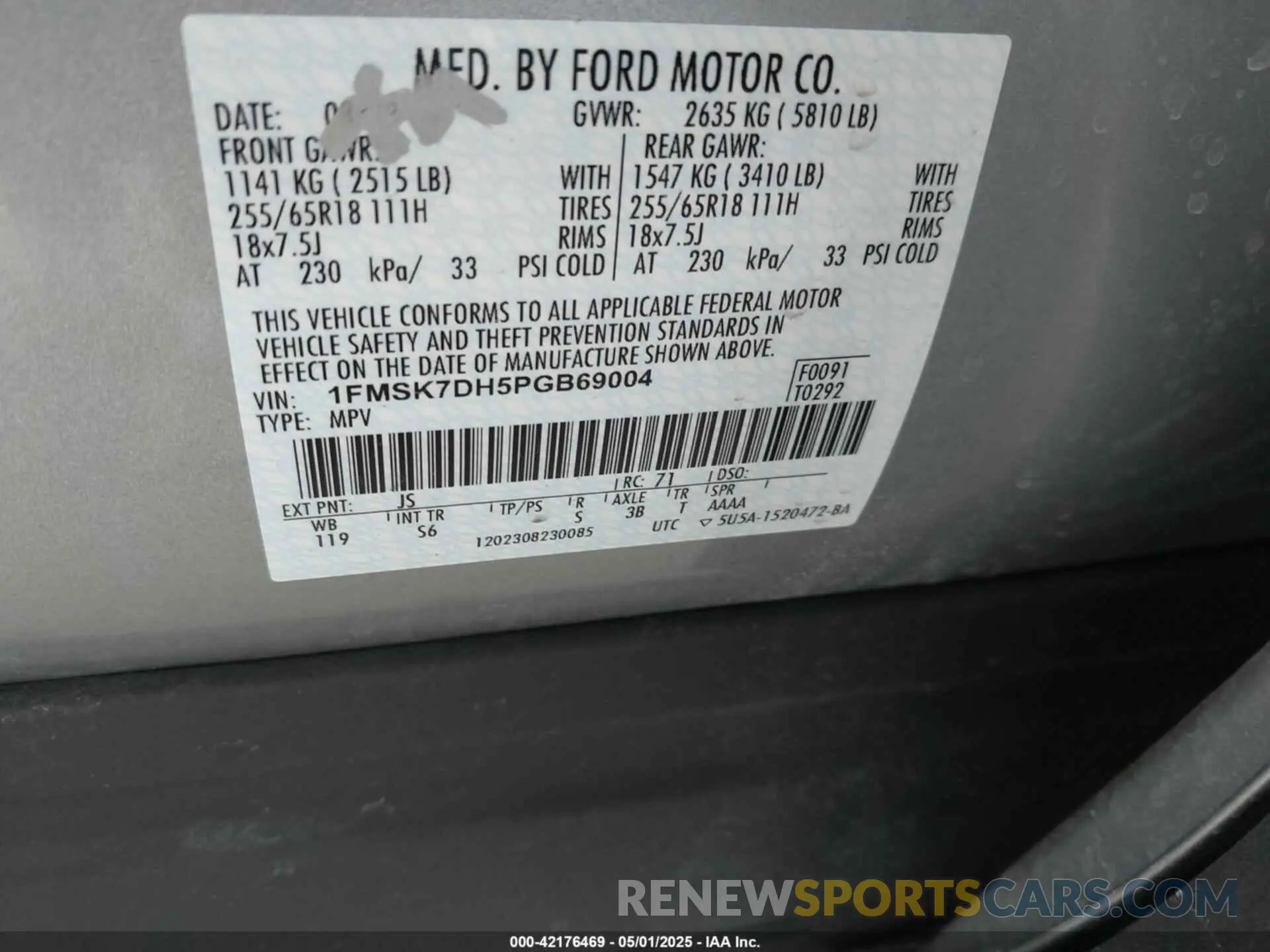 9 Photograph of a damaged car 1FMSK7DH5PGB69004 FORD EXPLORER 2023