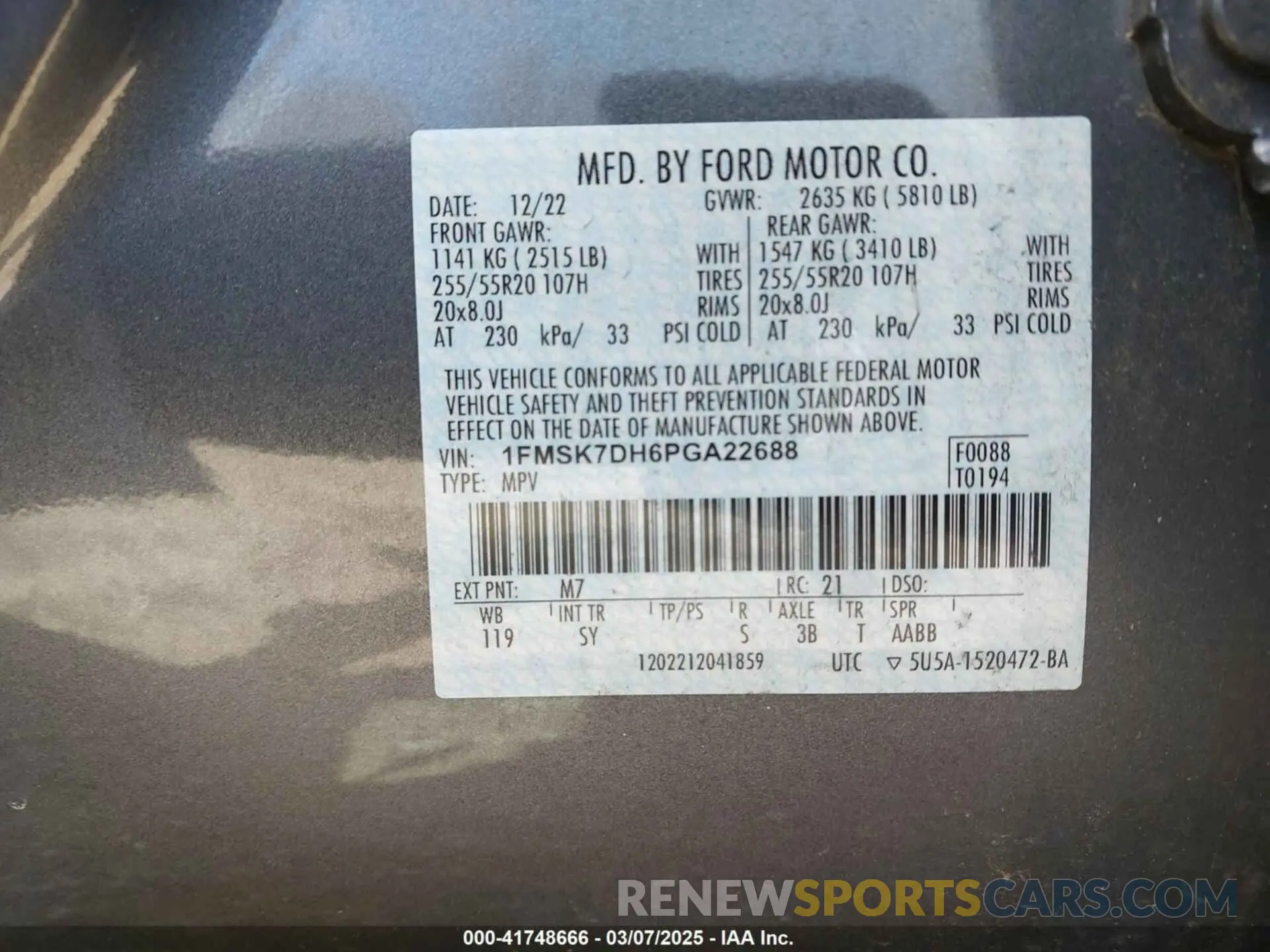 9 Photograph of a damaged car 1FMSK7DH6PGA22688 FORD EXPLORER 2023