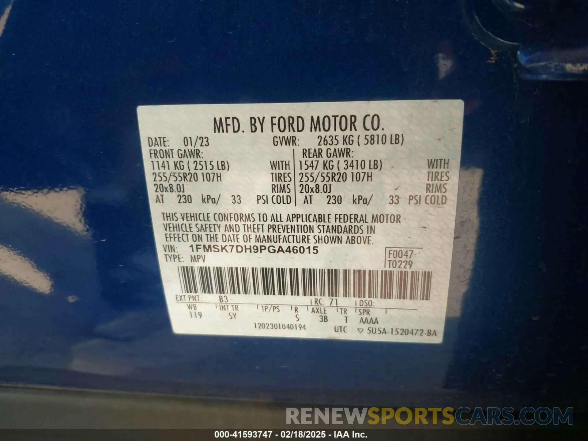 9 Photograph of a damaged car 1FMSK7DH9PGA46015 FORD EXPLORER 2023