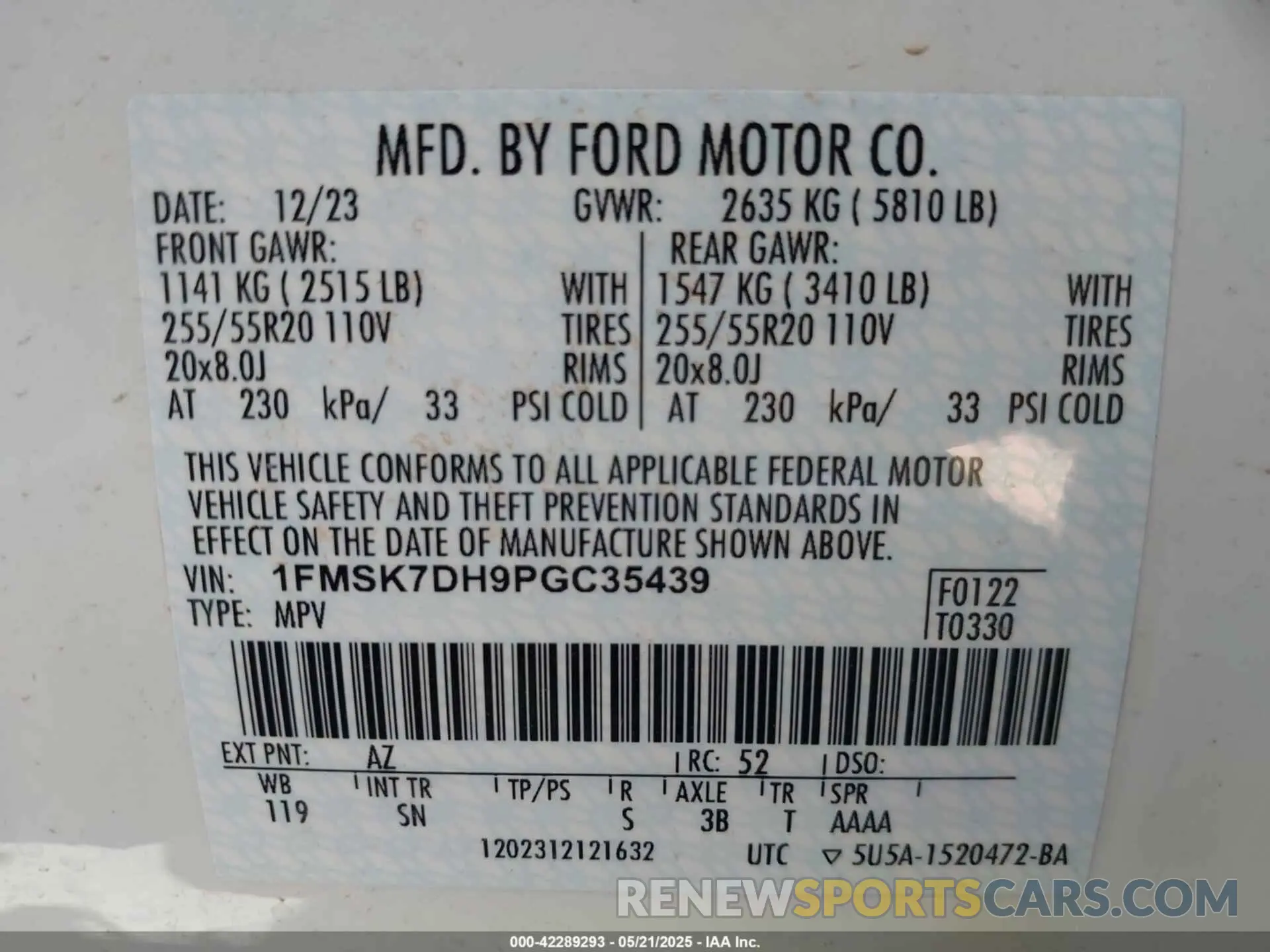 9 Photograph of a damaged car 1FMSK7DH9PGC35439 FORD EXPLORER 2023