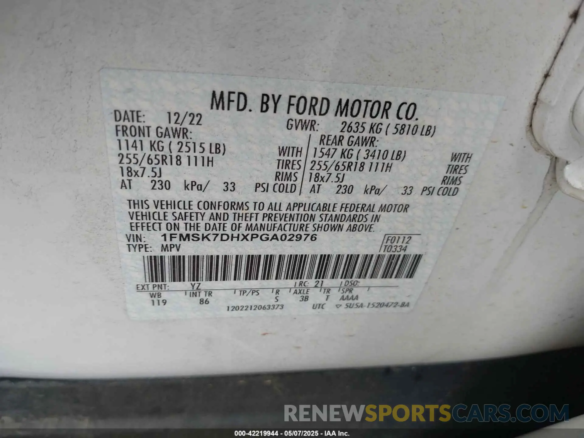 9 Photograph of a damaged car 1FMSK7DHXPGA02976 FORD EXPLORER 2023