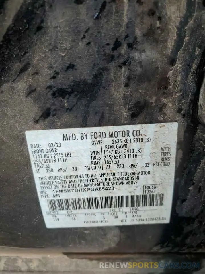 14 Photograph of a damaged car 1FMSK7DHXPGA85423 FORD EXPLORER 2023