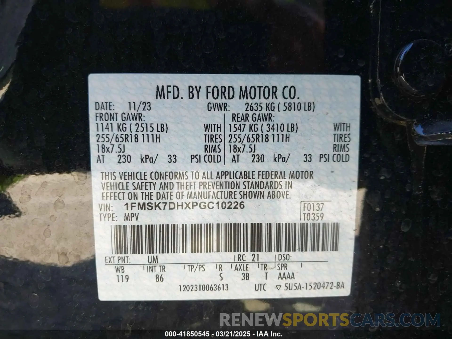 9 Photograph of a damaged car 1FMSK7DHXPGC10226 FORD EXPLORER 2023