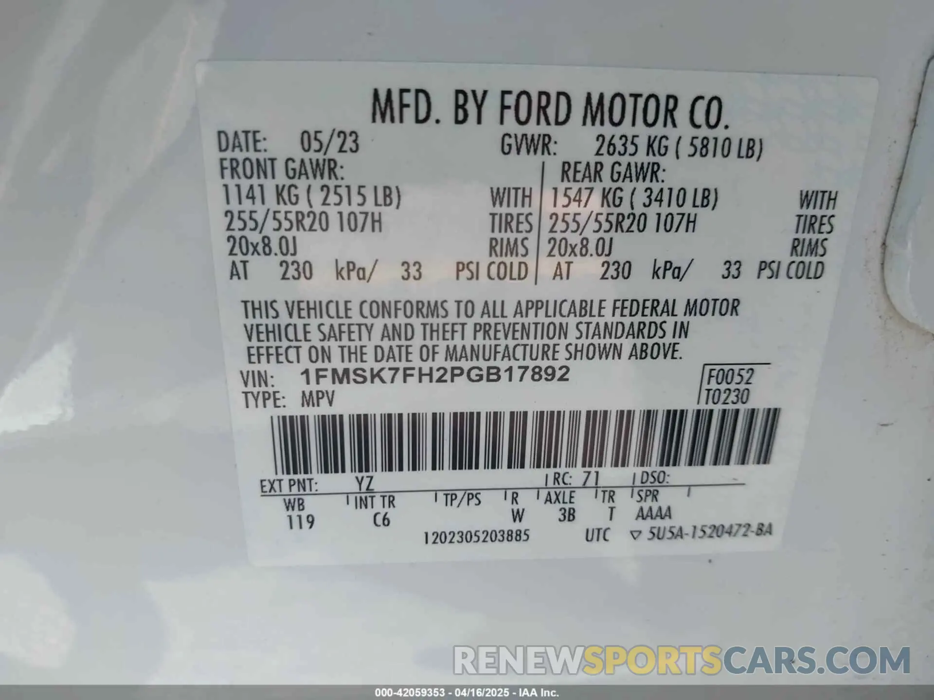 9 Photograph of a damaged car 1FMSK7FH2PGB17892 FORD EXPLORER 2023