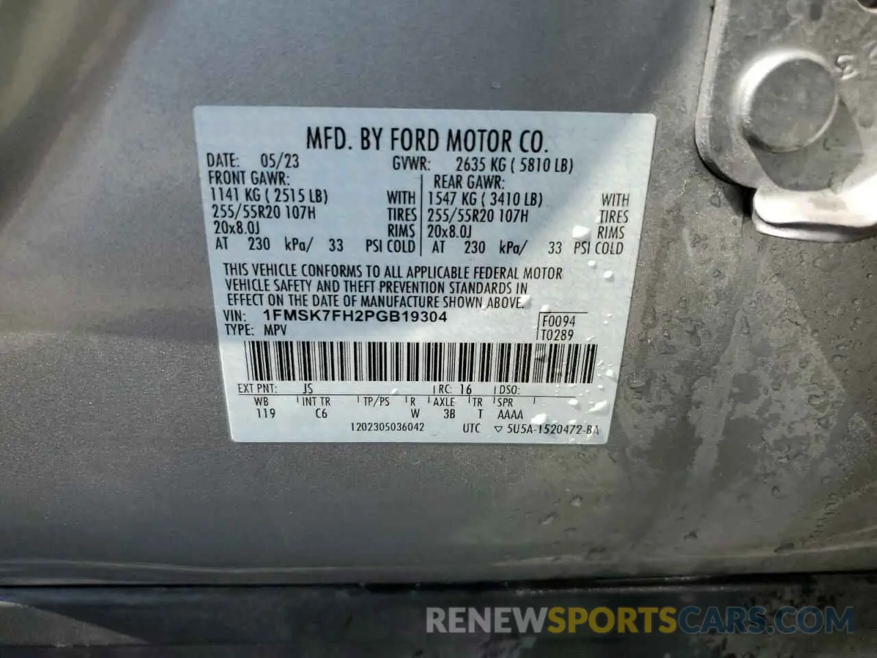 13 Photograph of a damaged car 1FMSK7FH2PGB19304 FORD EXPLORER 2023