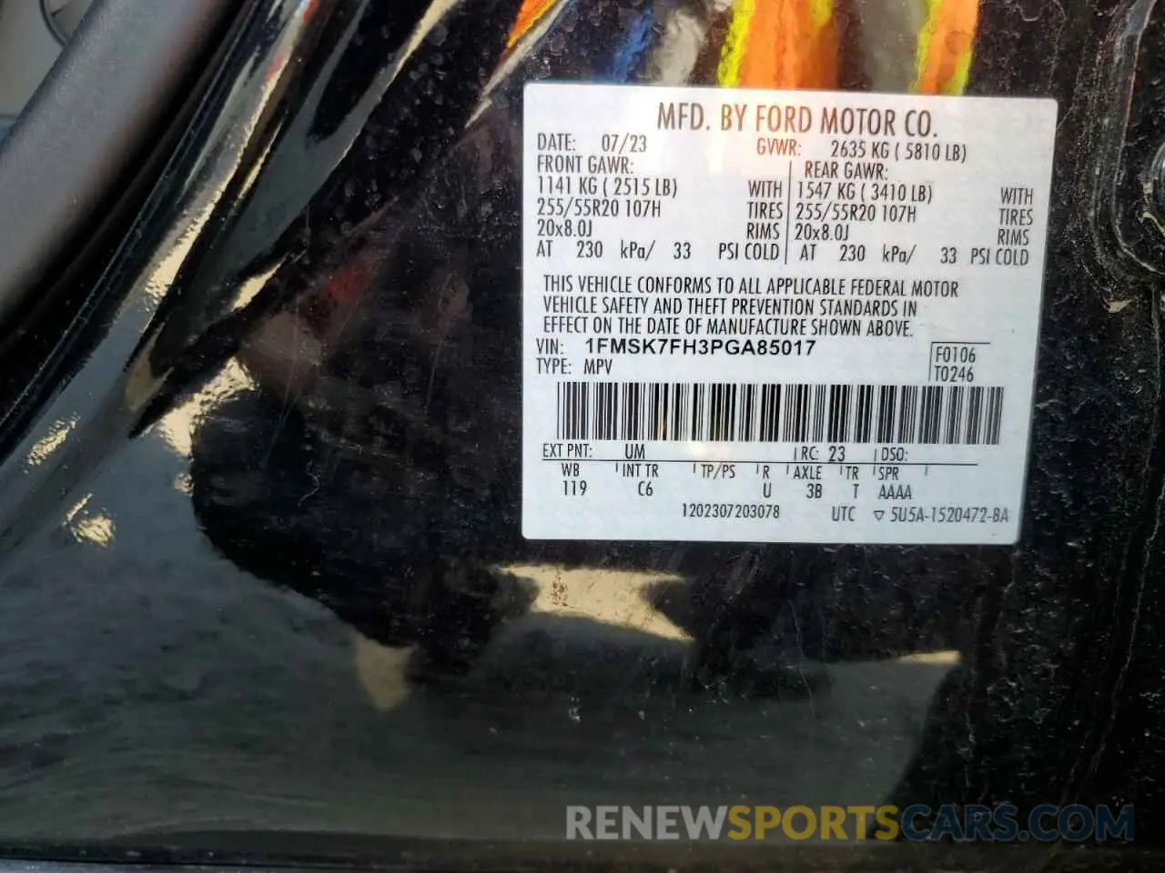 13 Photograph of a damaged car 1FMSK7FH3PGA85017 FORD EXPLORER 2023