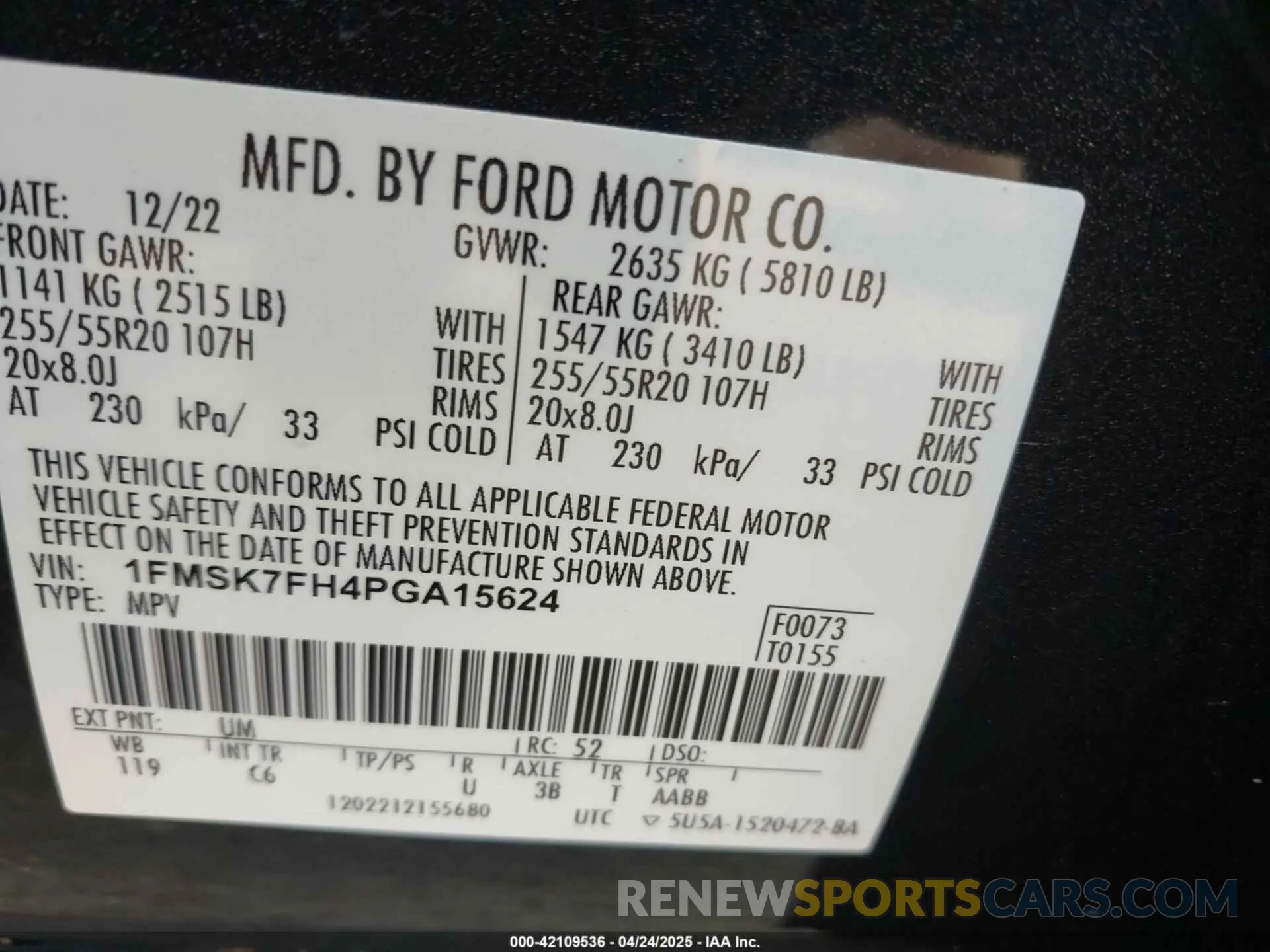 9 Photograph of a damaged car 1FMSK7FH4PGA15624 FORD EXPLORER 2023