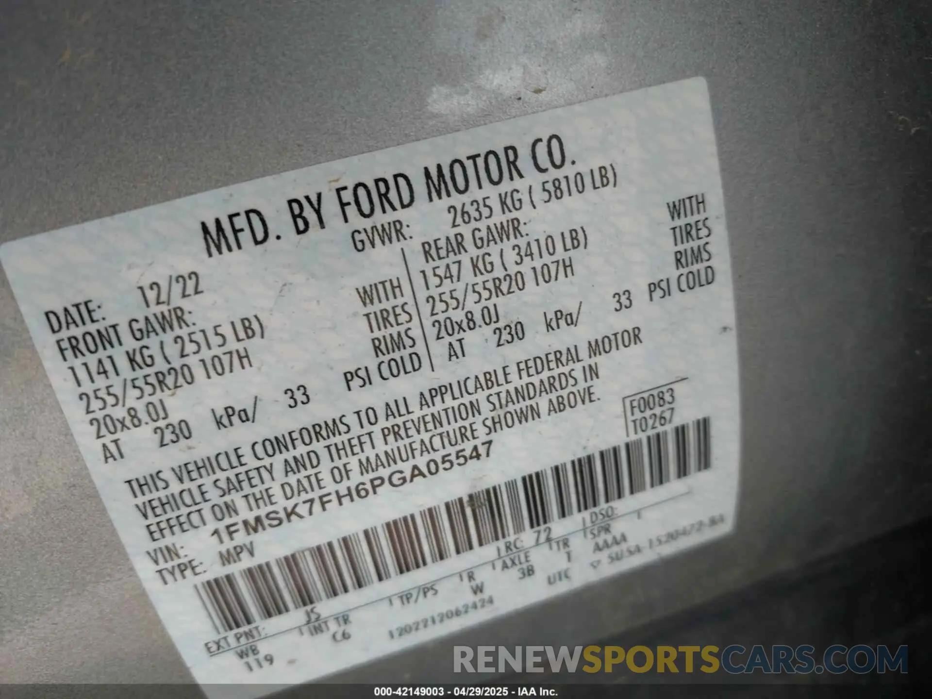 9 Photograph of a damaged car 1FMSK7FH6PGA05547 FORD EXPLORER 2023