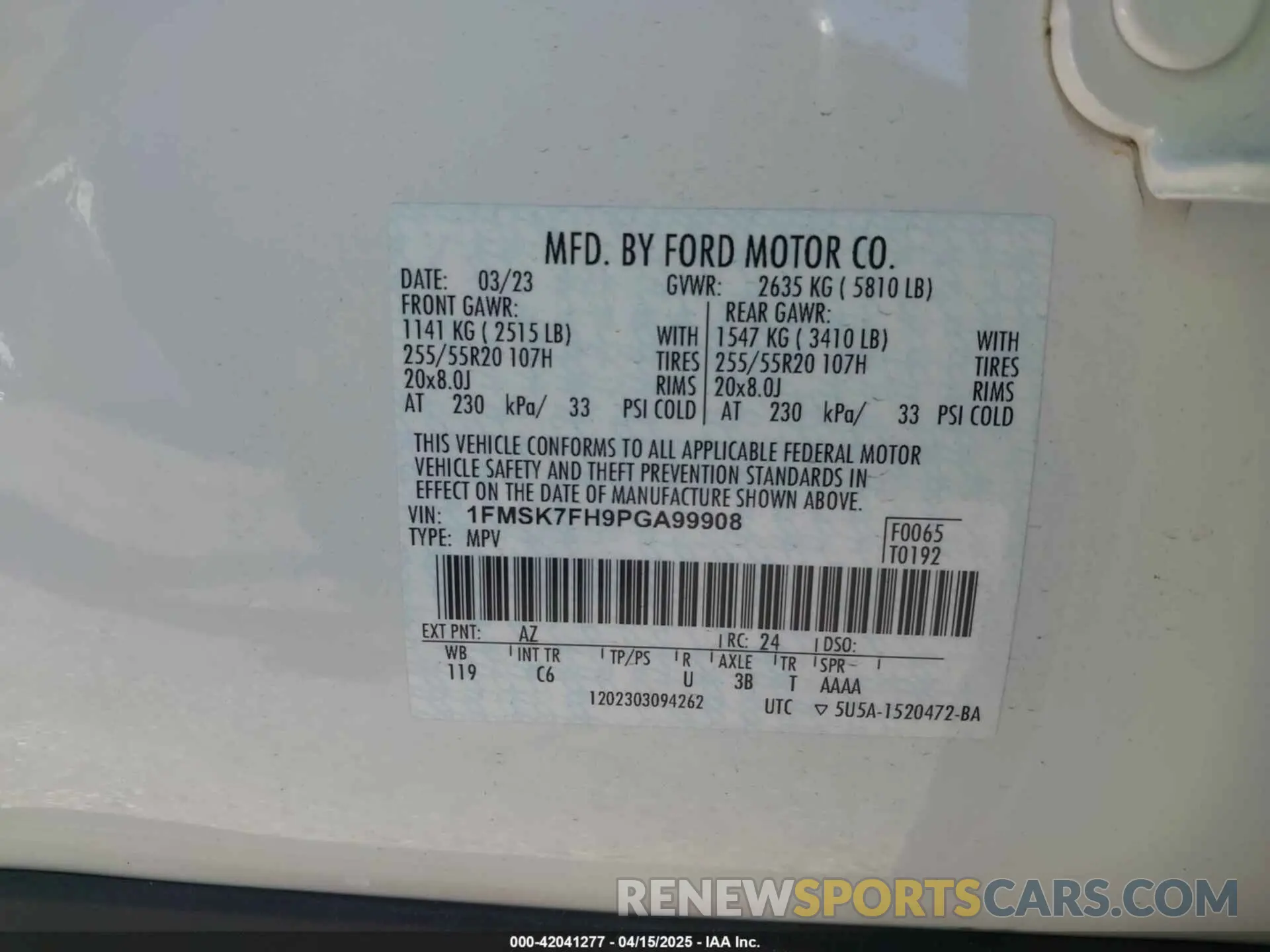9 Photograph of a damaged car 1FMSK7FH9PGA99908 FORD EXPLORER 2023
